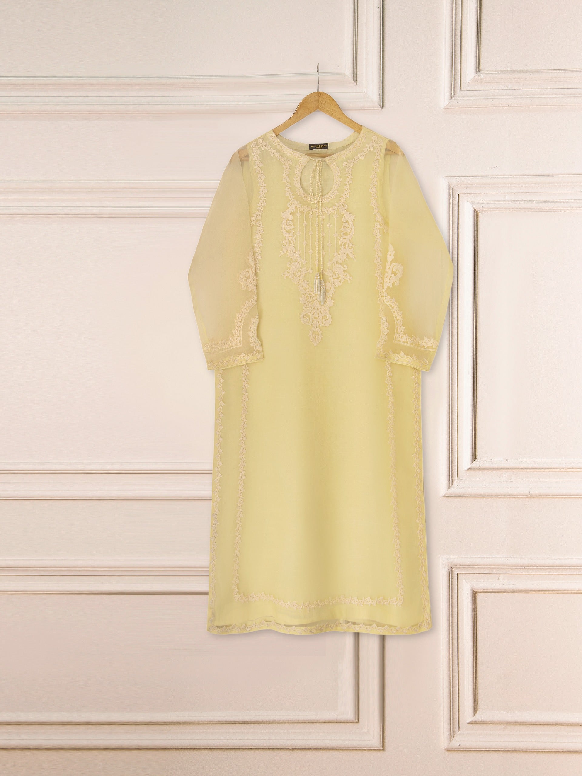 3 Piece - Pure Organza Embroidered Suit S111298 - Image 2