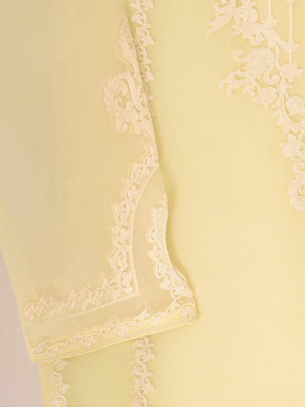 3 Piece - Pure Organza Embroidered Suit S111298 - Image 4