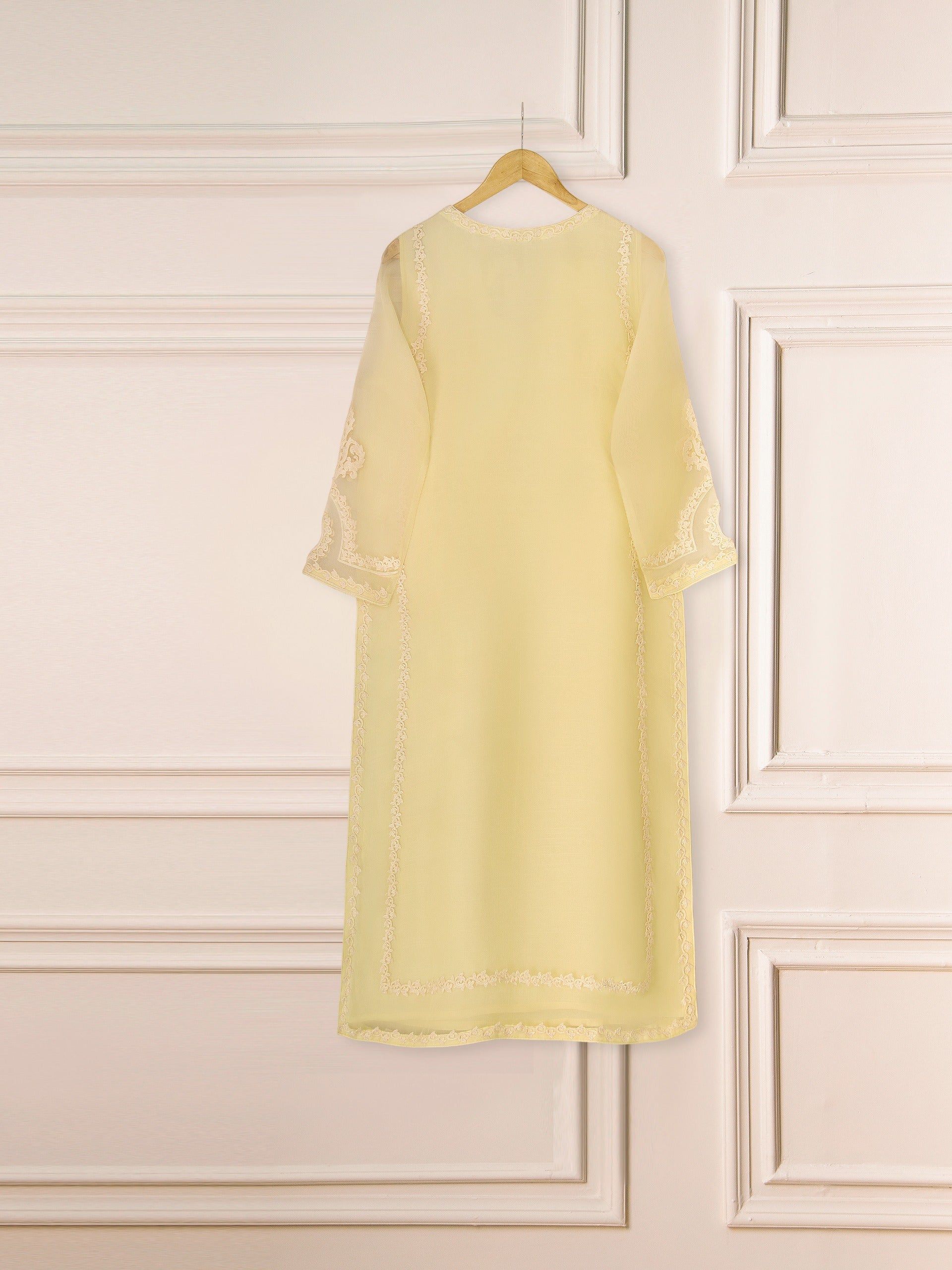 3 Piece - Pure Organza Embroidered Suit S111298 - Image 6