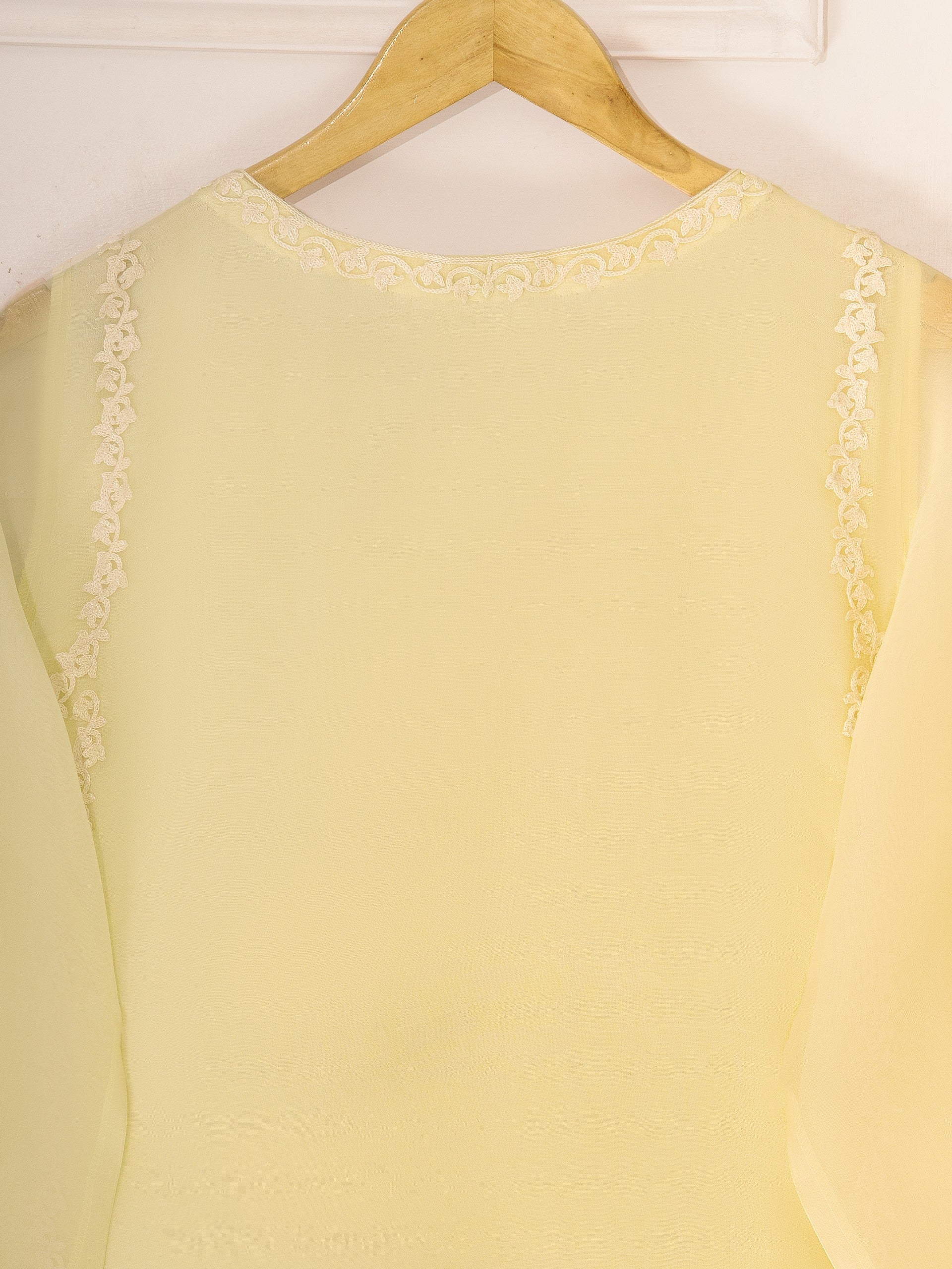 3 Piece - Pure Organza Embroidered Suit S111298 - Image 7