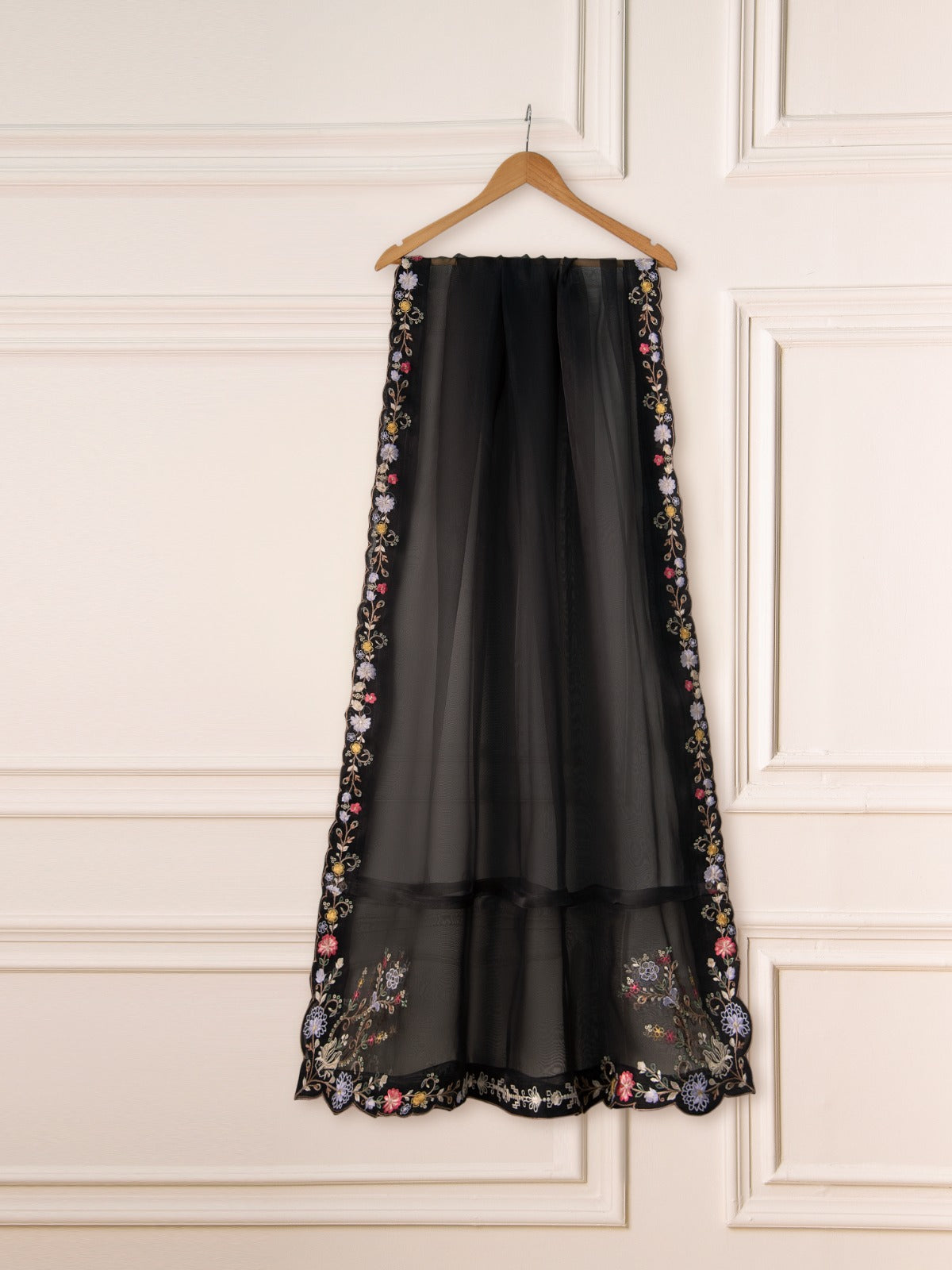 3 Piece- Pure Organza Embroidered Suit S111365 - Image 11