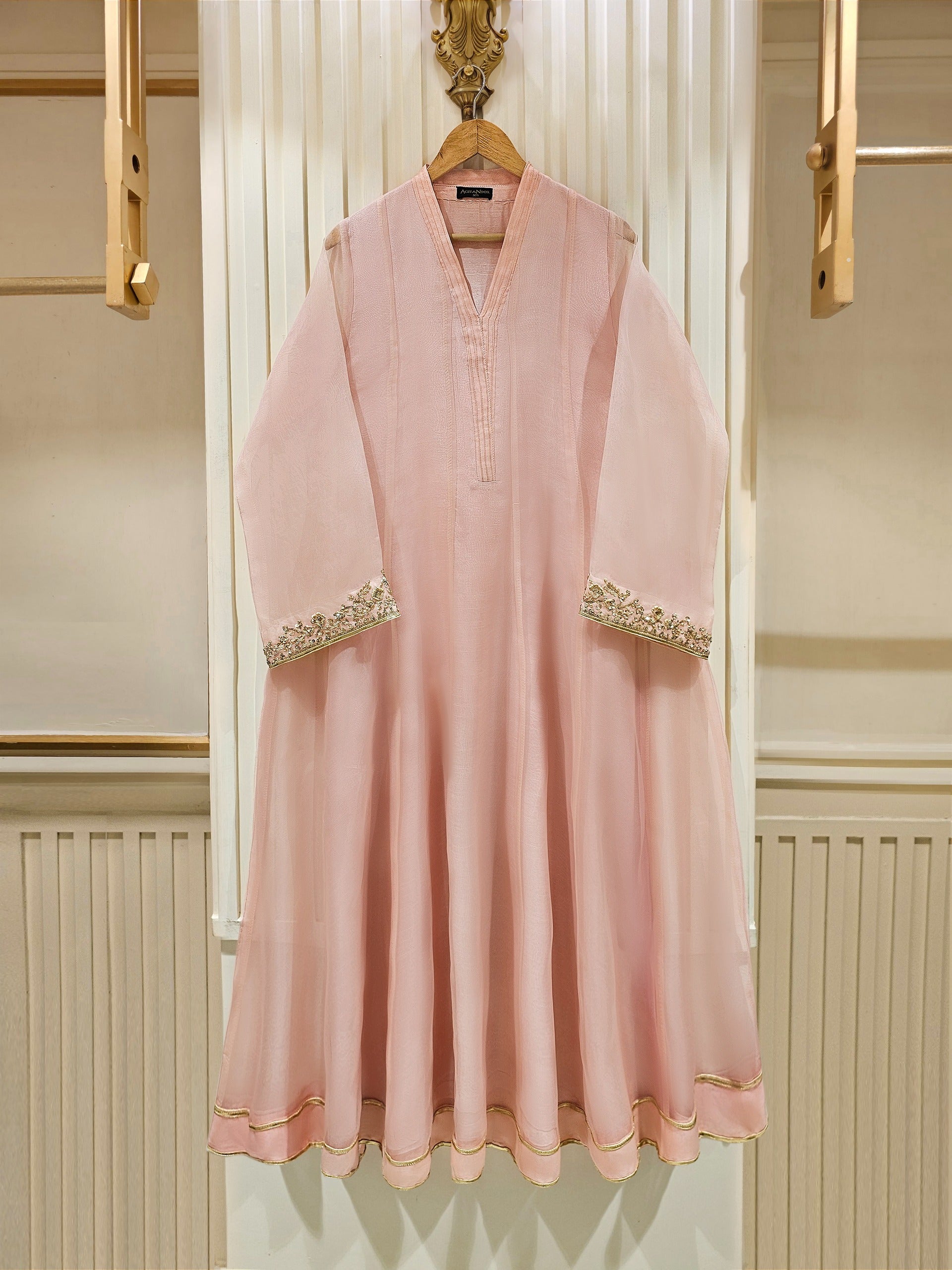 3 Piece- Pure Organza Embroidered Suit S111370 - Image 2
