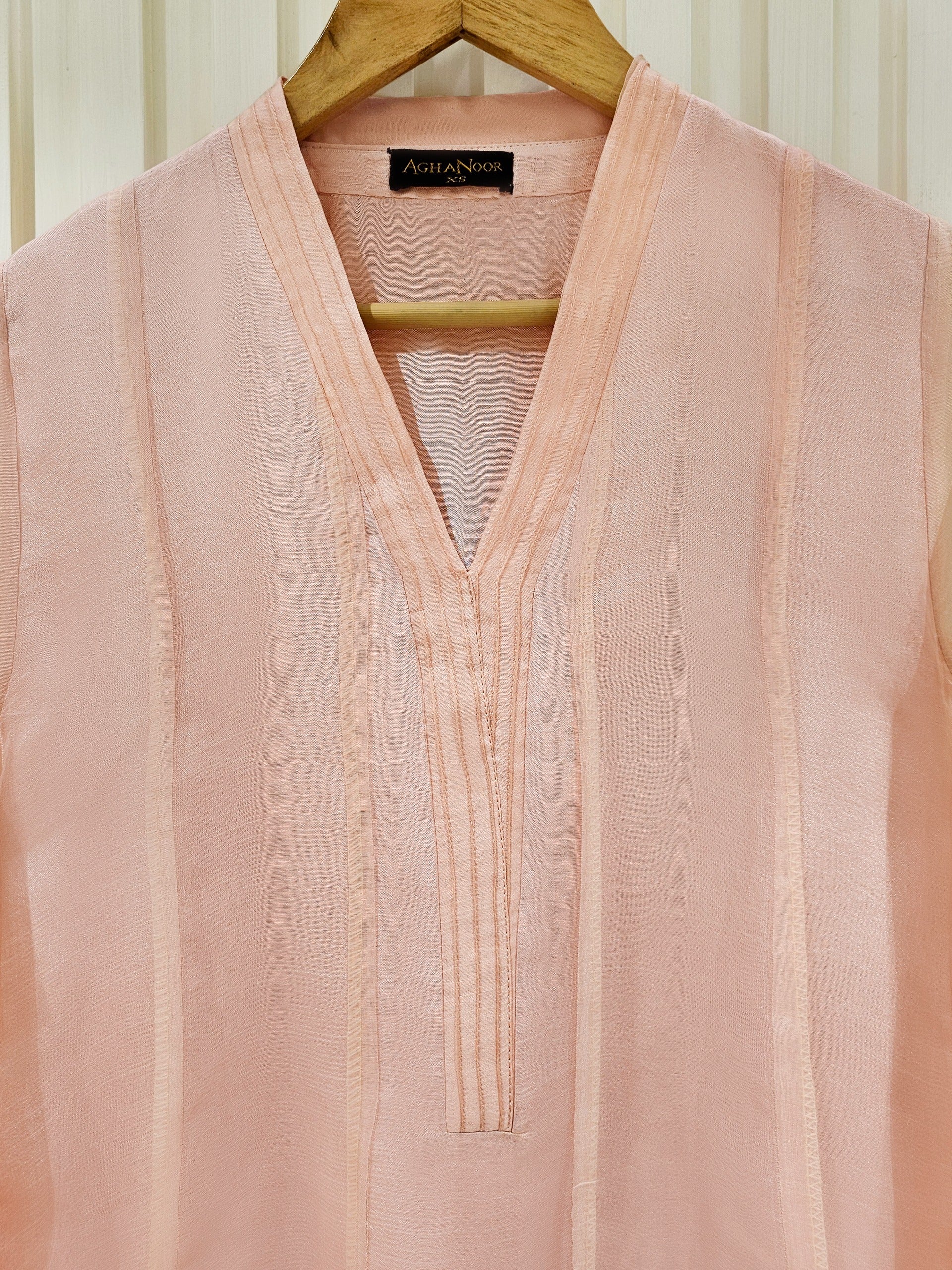 3 Piece- Pure Organza Embroidered Suit S111370 - Image 4
