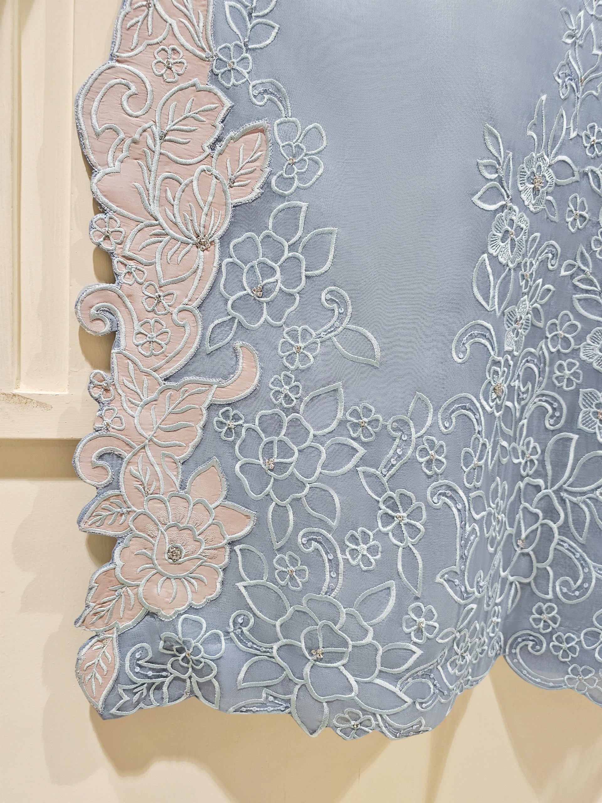 3 Piece - Pure Organza Embroidered Suit S111409 - Image 6