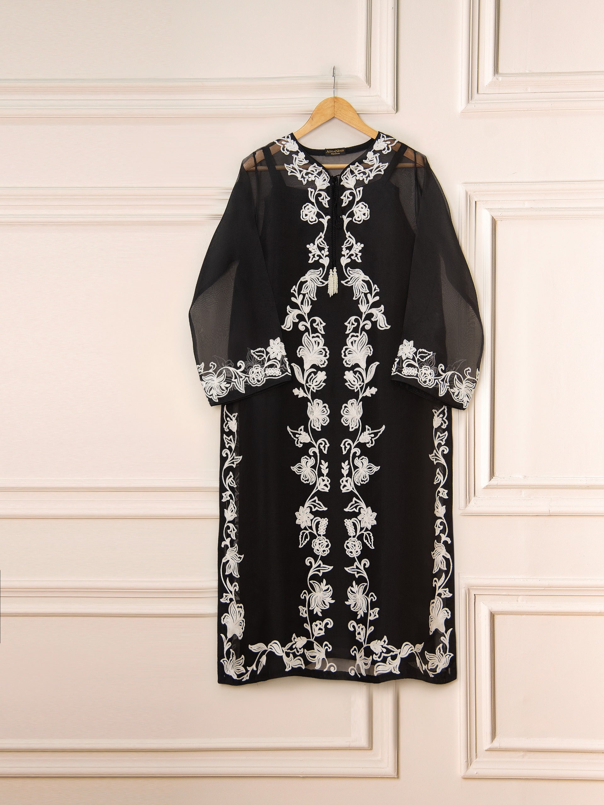 3 Piece - Pure Organza Embroidered Suit S111524 - Image 2