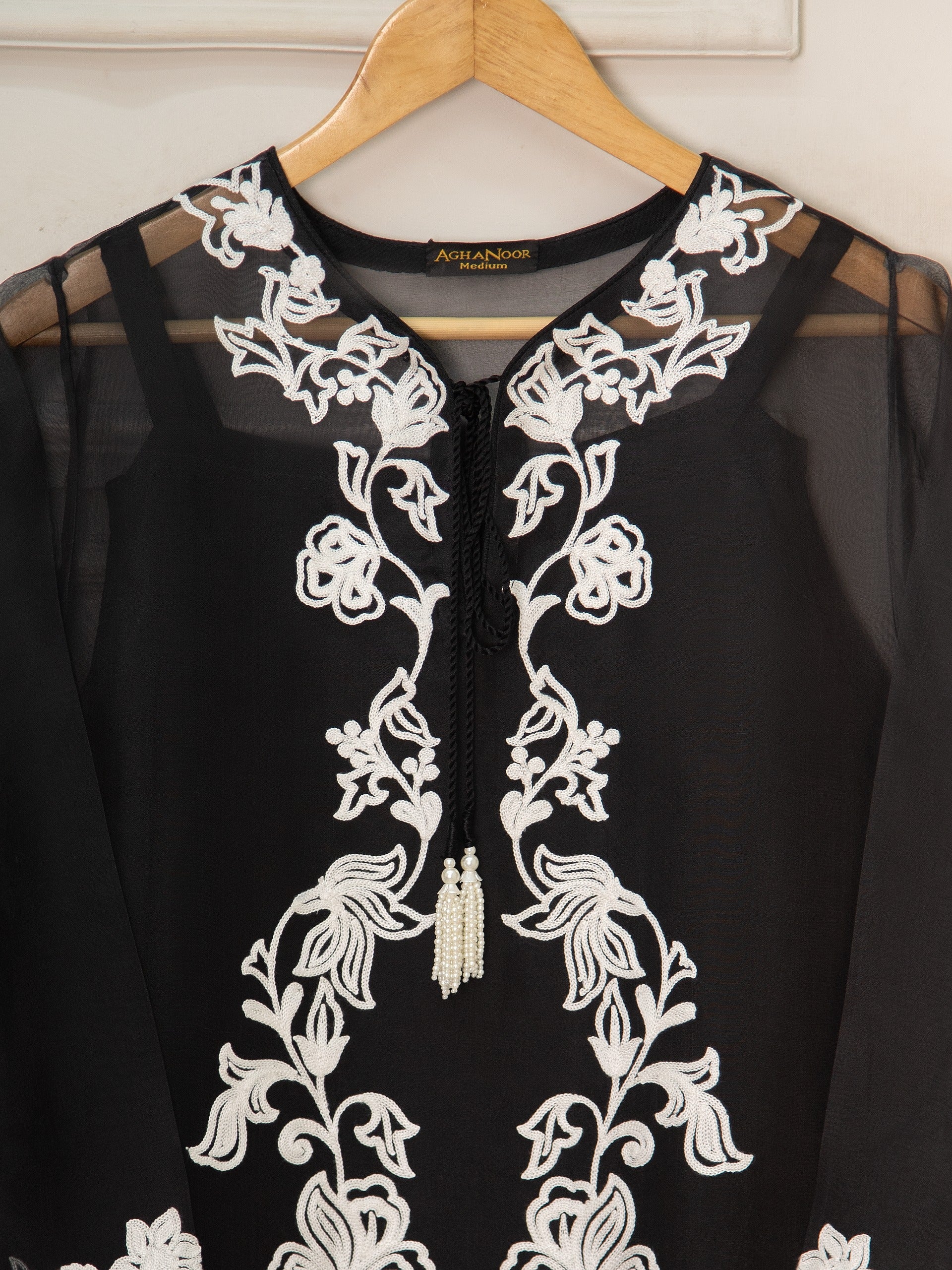 3 Piece - Pure Organza Embroidered Suit S111524 - Image 3