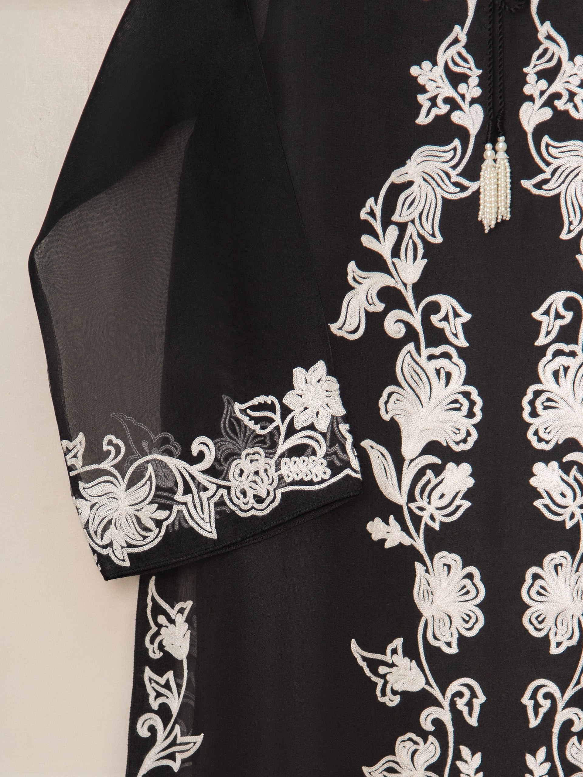 3 Piece - Pure Organza Embroidered Suit S111524 - Image 4