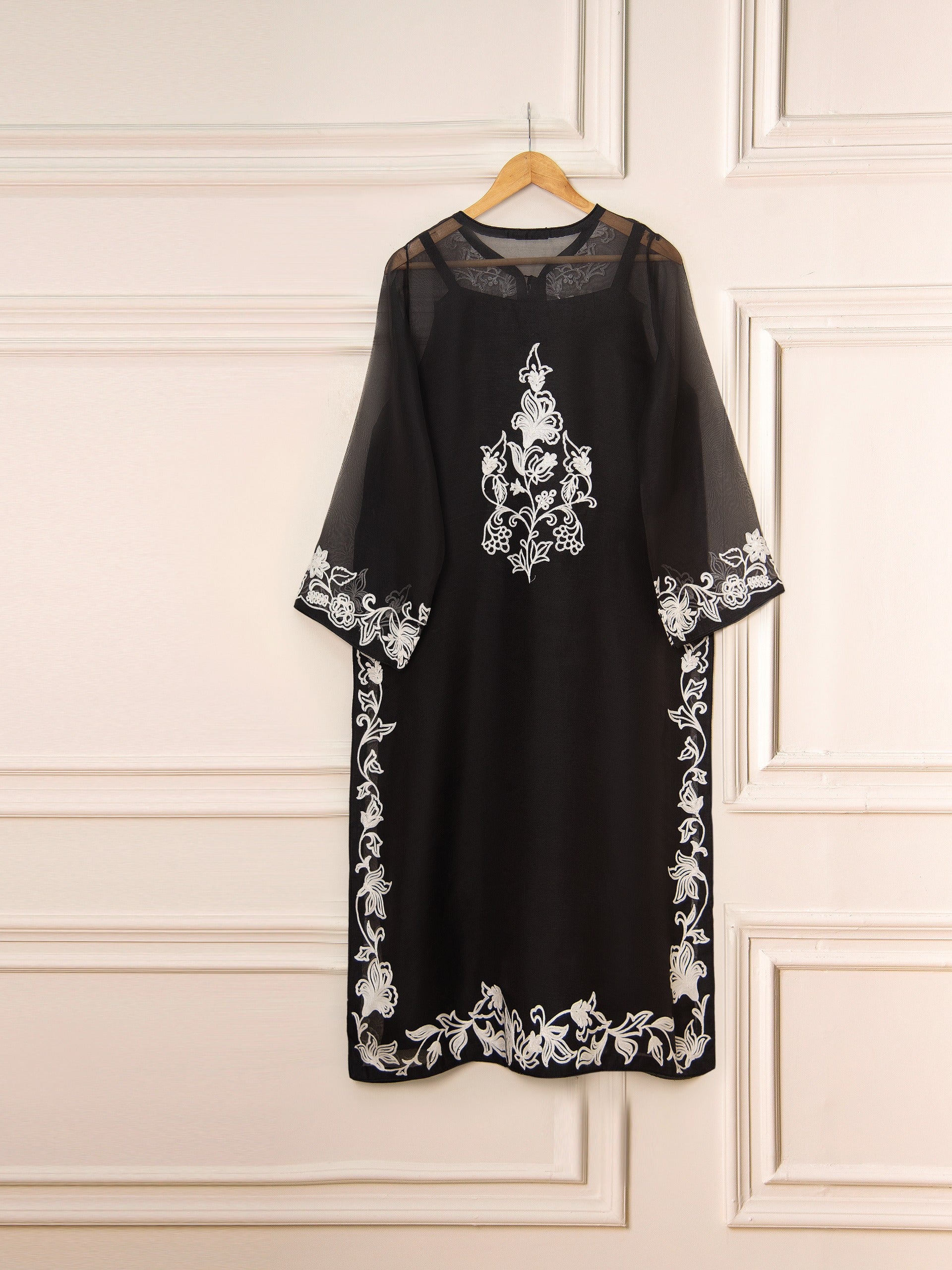 3 Piece - Pure Organza Embroidered Suit S111524 - Image 6