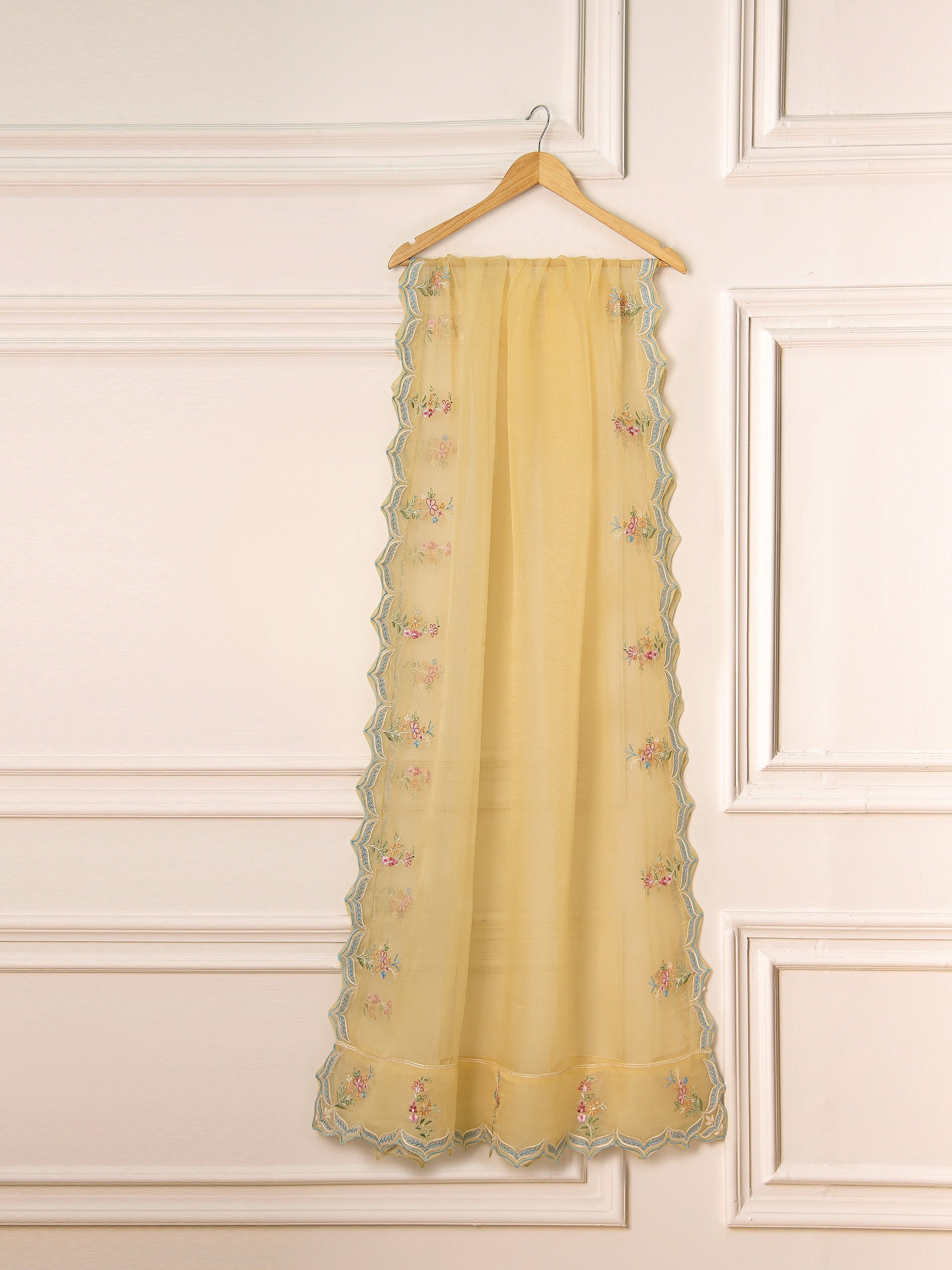 3 Piece - Pure Organza Embroidered Suit S111543 - Image 10