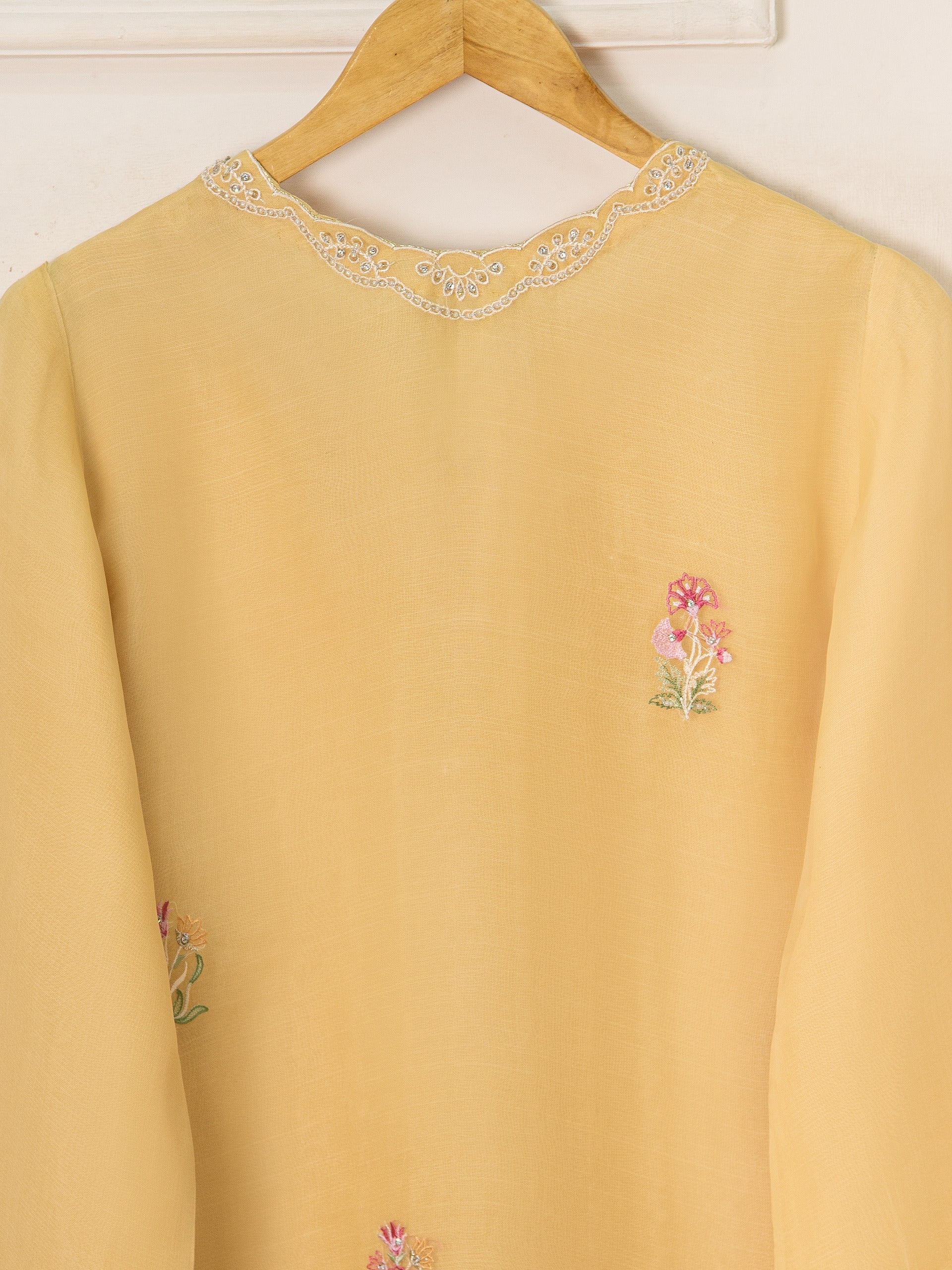 3 Piece - Pure Organza Embroidered Suit S111543 - Image 7