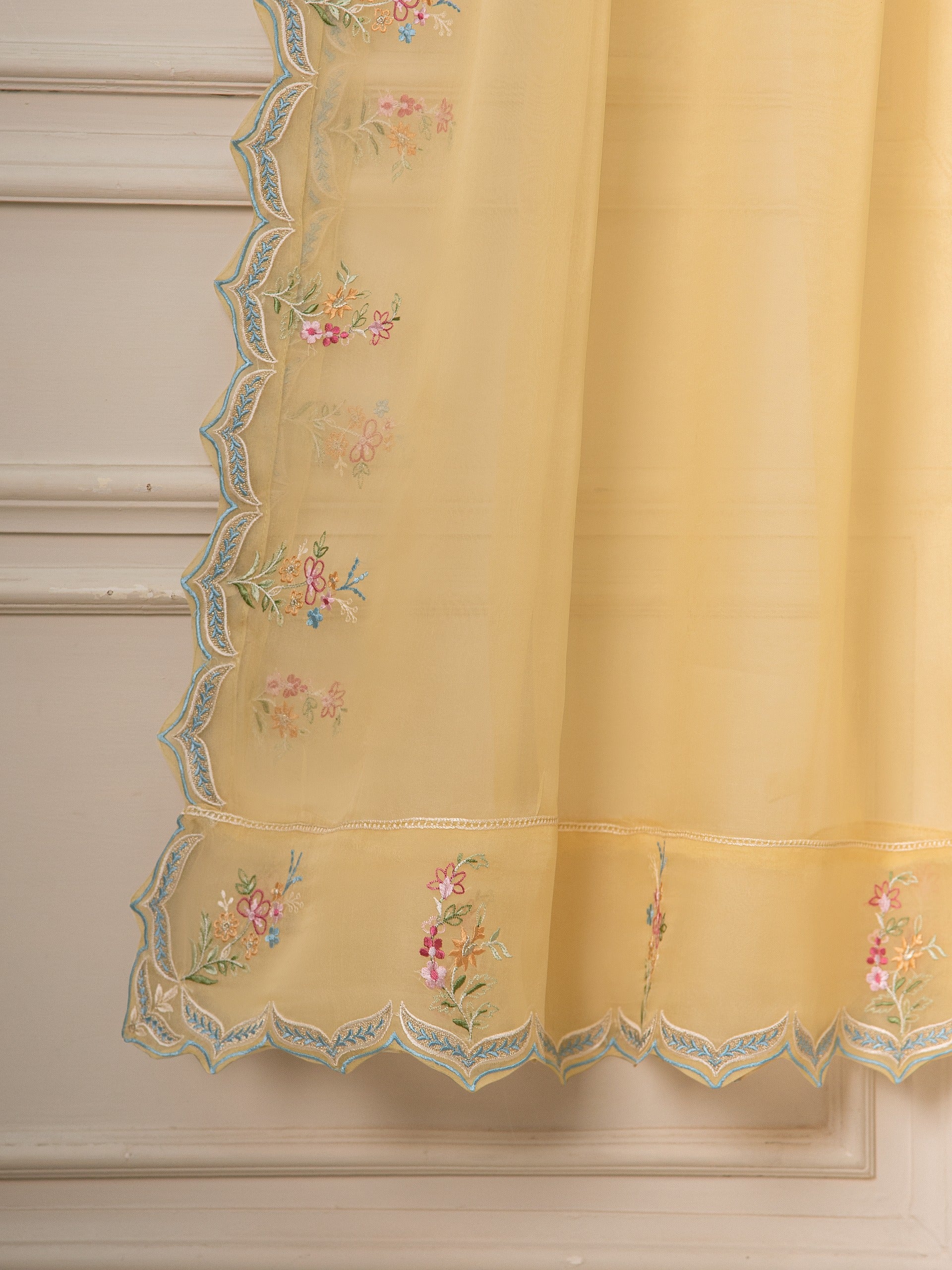 3 Piece - Pure Organza Embroidered Suit S111543 - Image 9