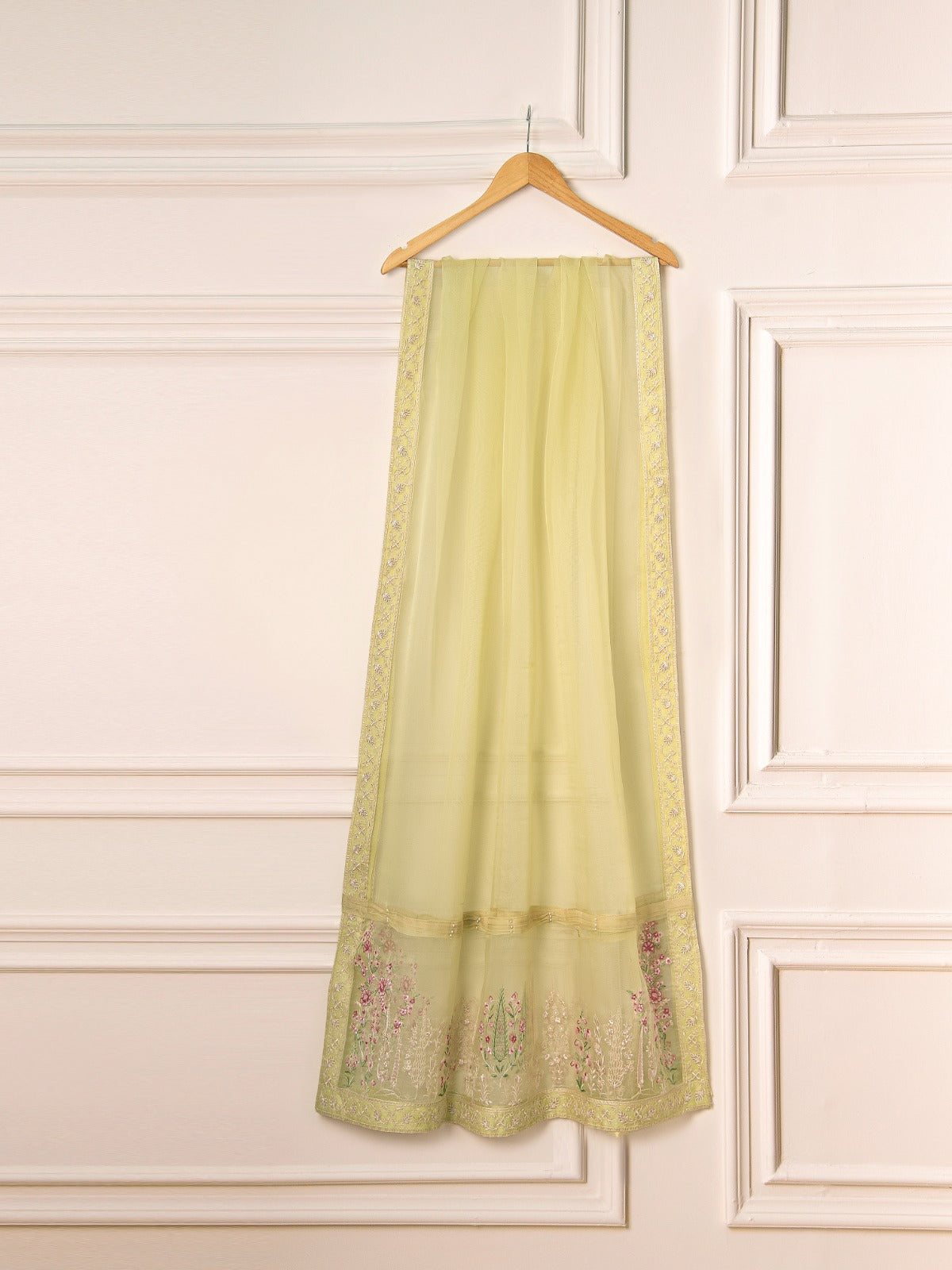 3 Piece - Pure Organza Embroidered Suit S111544 - Image 10