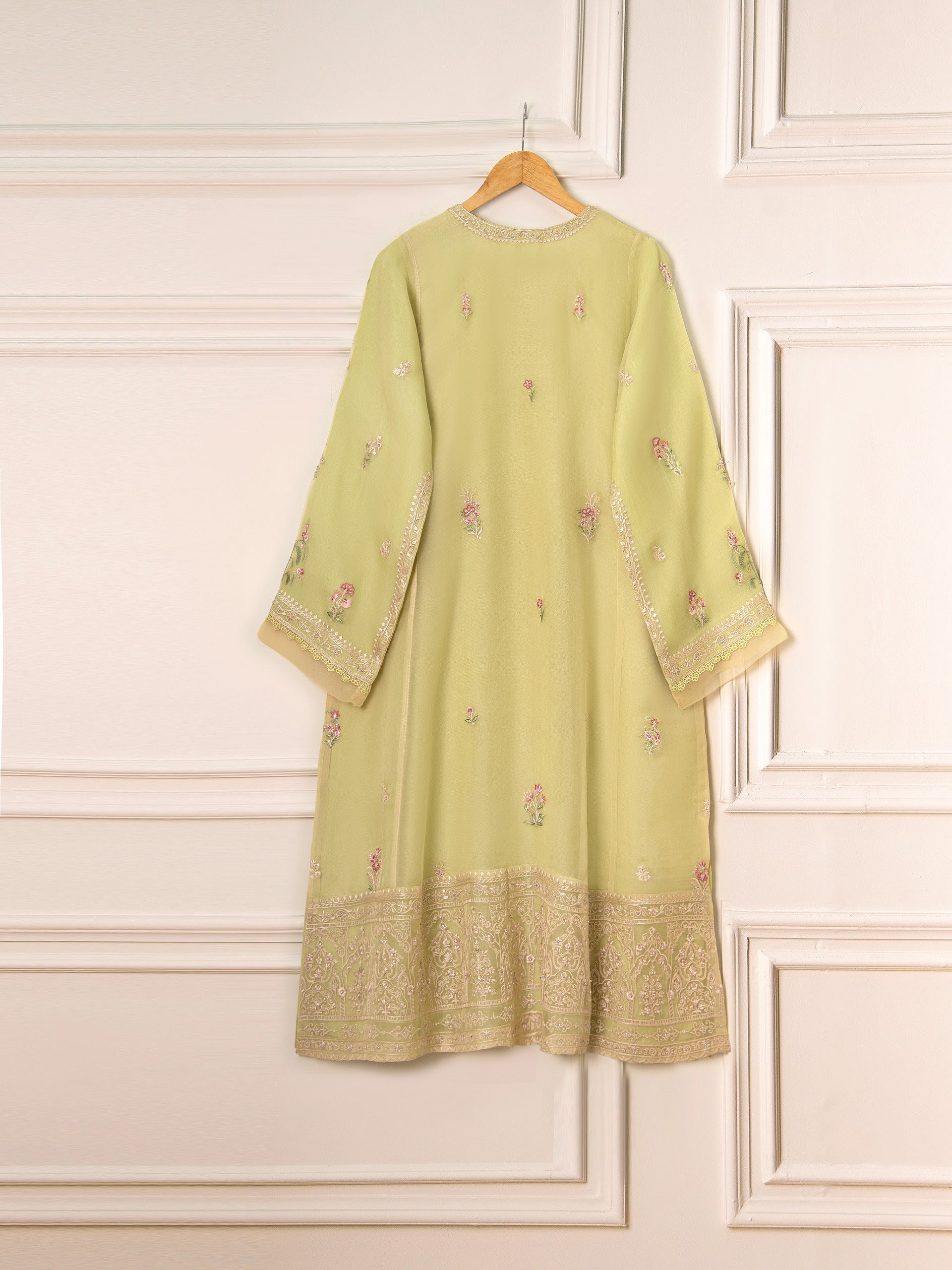 3 Piece - Pure Organza Embroidered Suit S111544 - Image 6