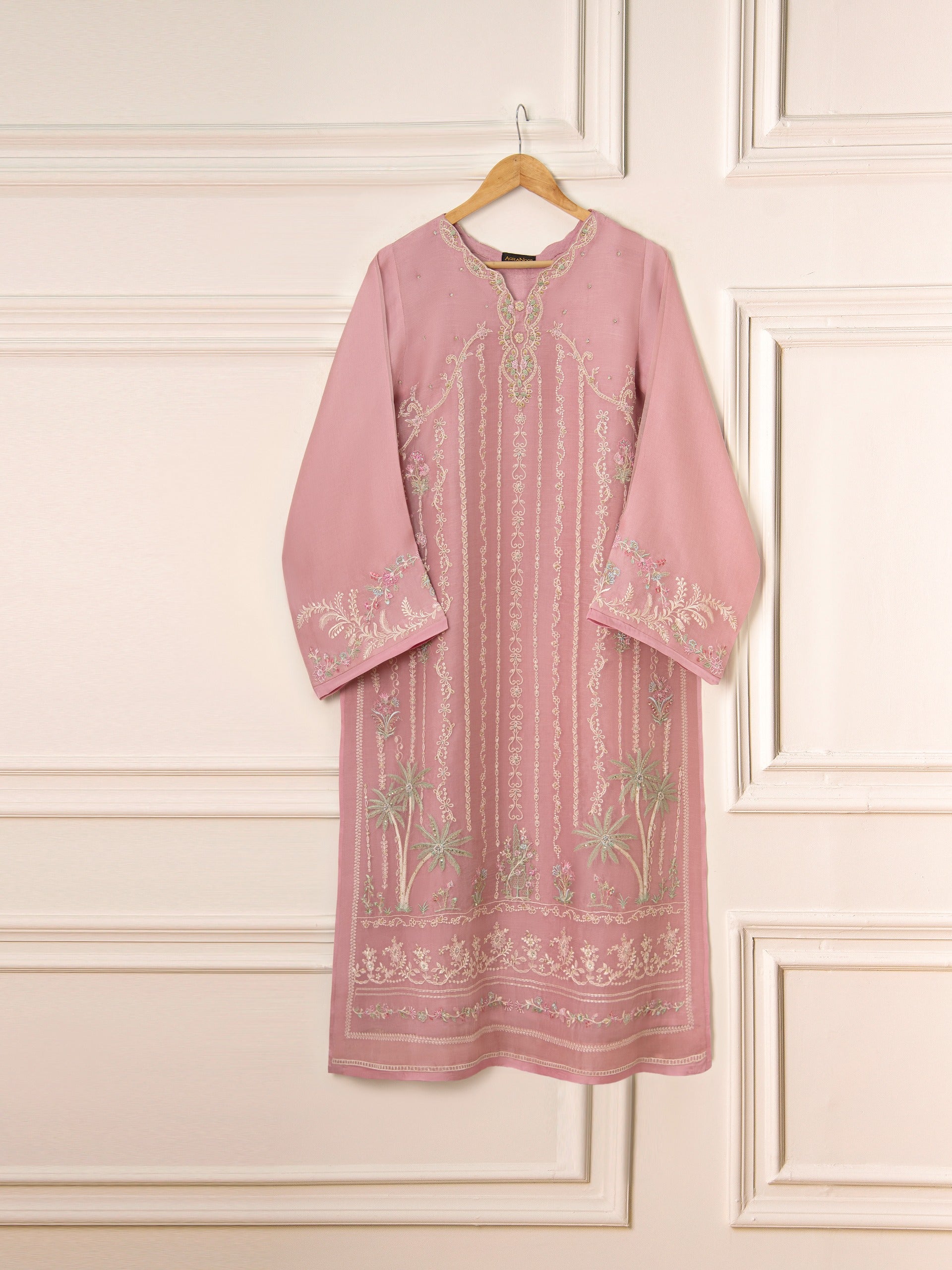 3 Piece - Pure Organza Embroidered Suit S111558 - Image 2