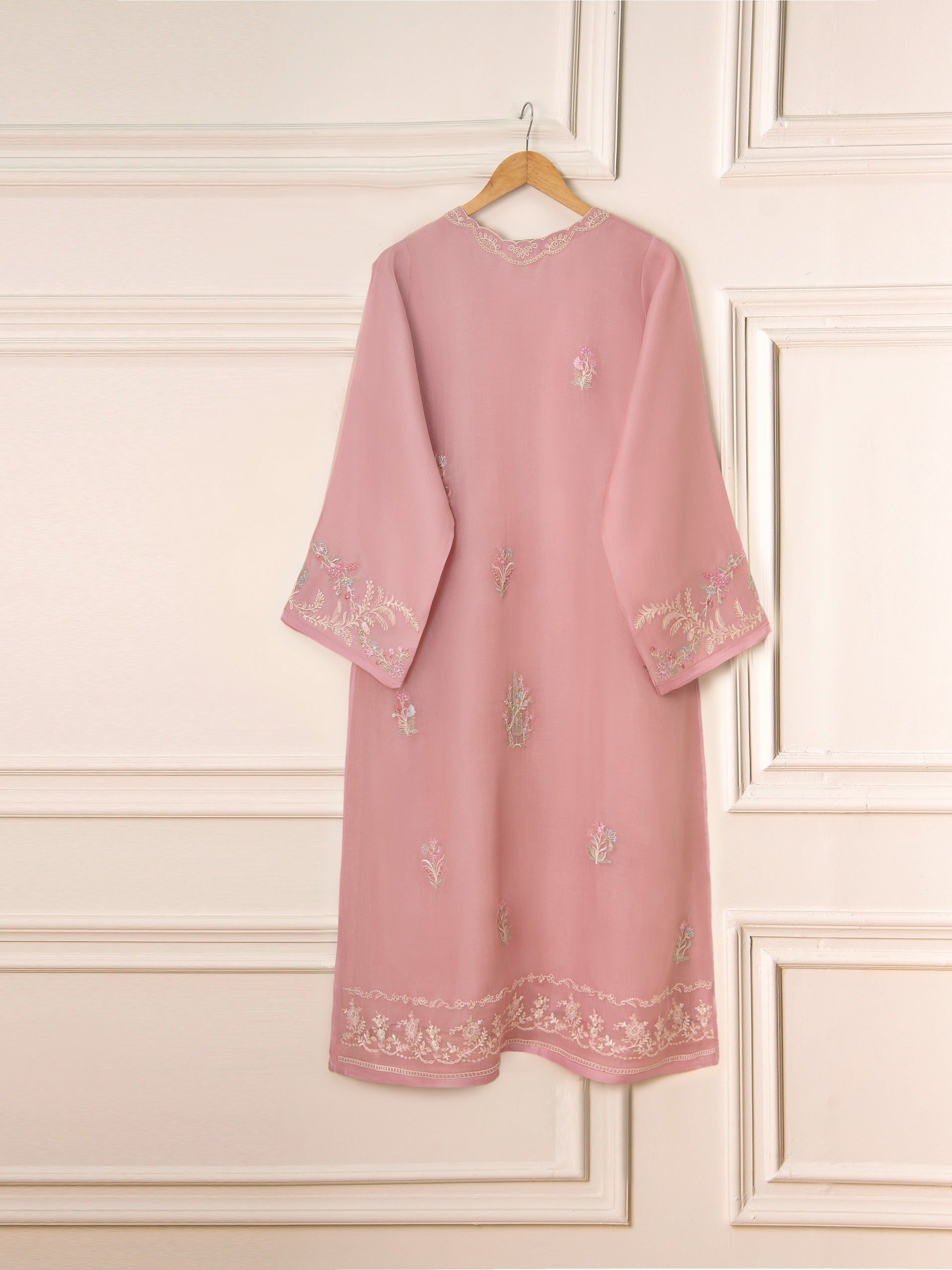 3 Piece - Pure Organza Embroidered Suit S111558 - Image 6