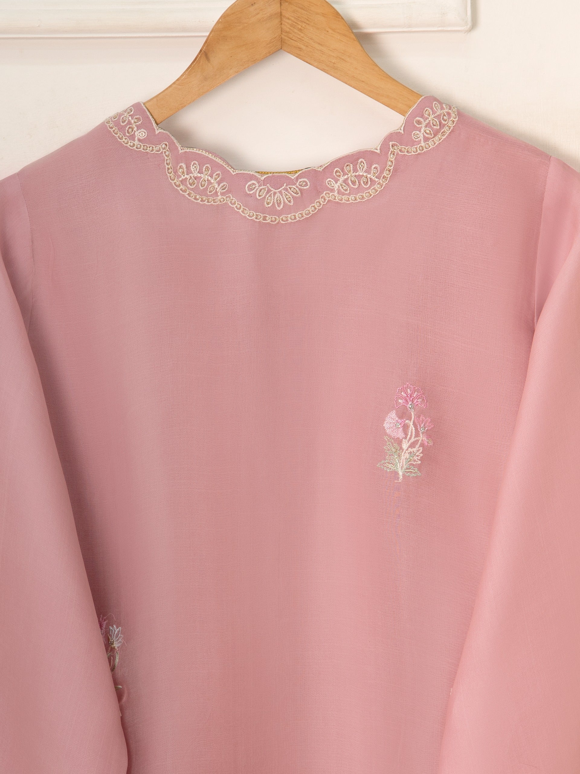 3 Piece - Pure Organza Embroidered Suit S111558 - Image 7