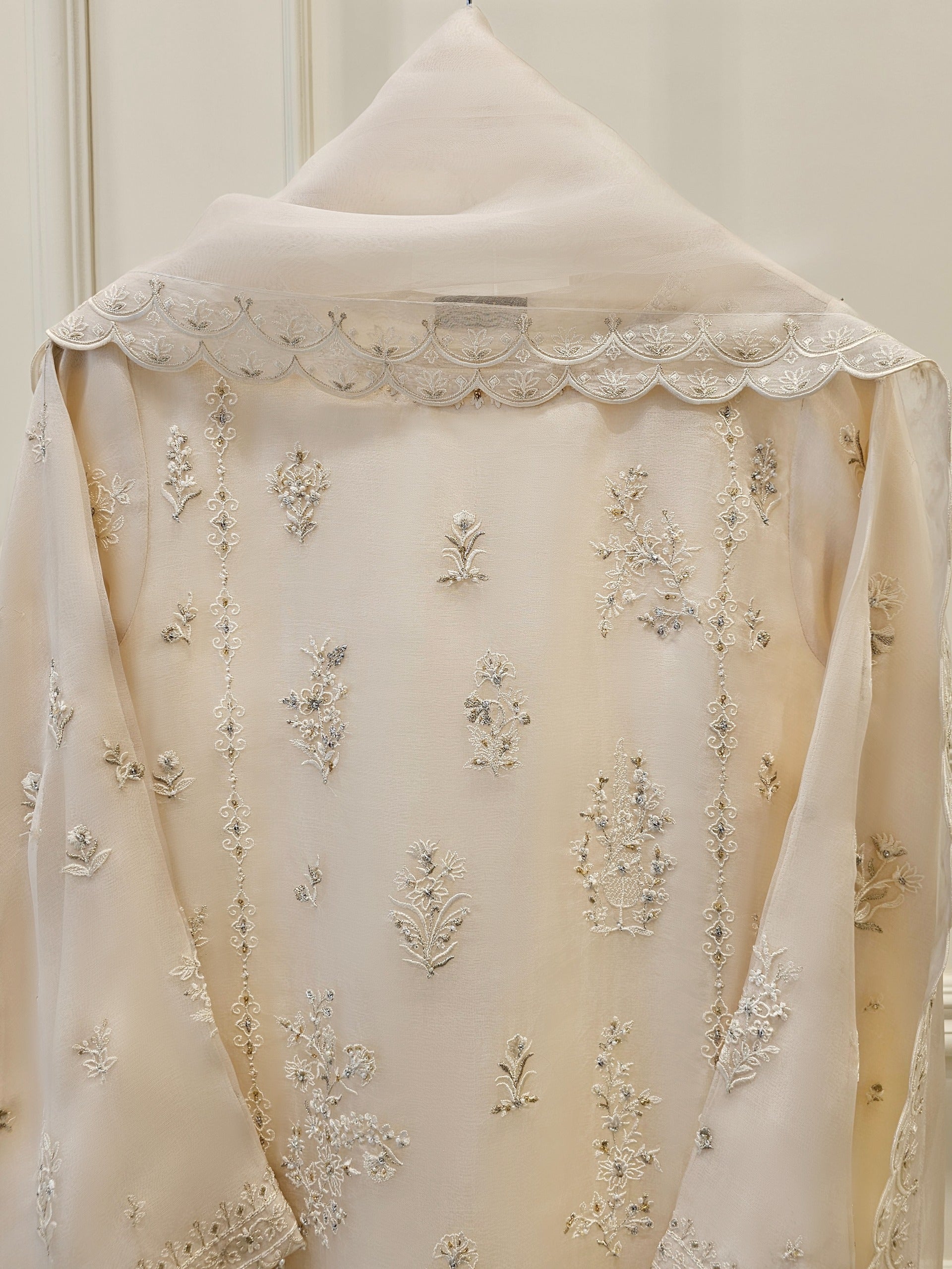 3 Piece - Pure Organza Embroidered Suit S111613 - Image 2