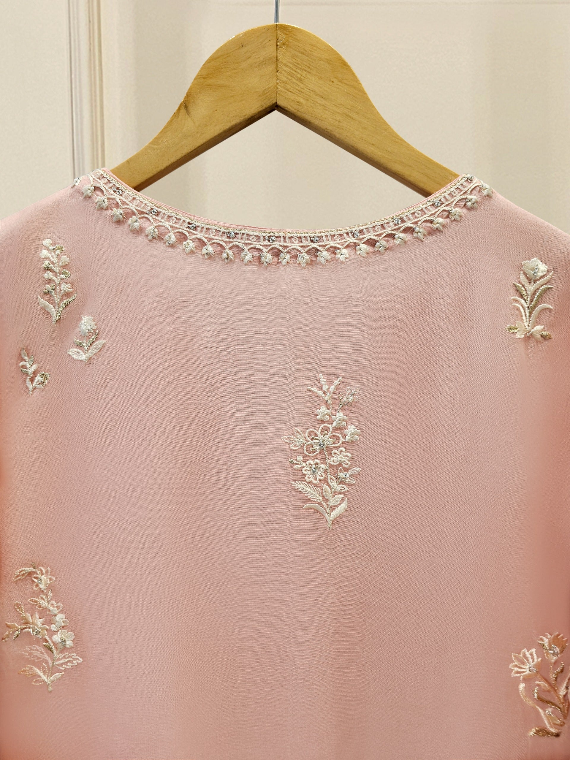 3 Piece - Pure Organza Embroidered Suit S111614 - Image 5