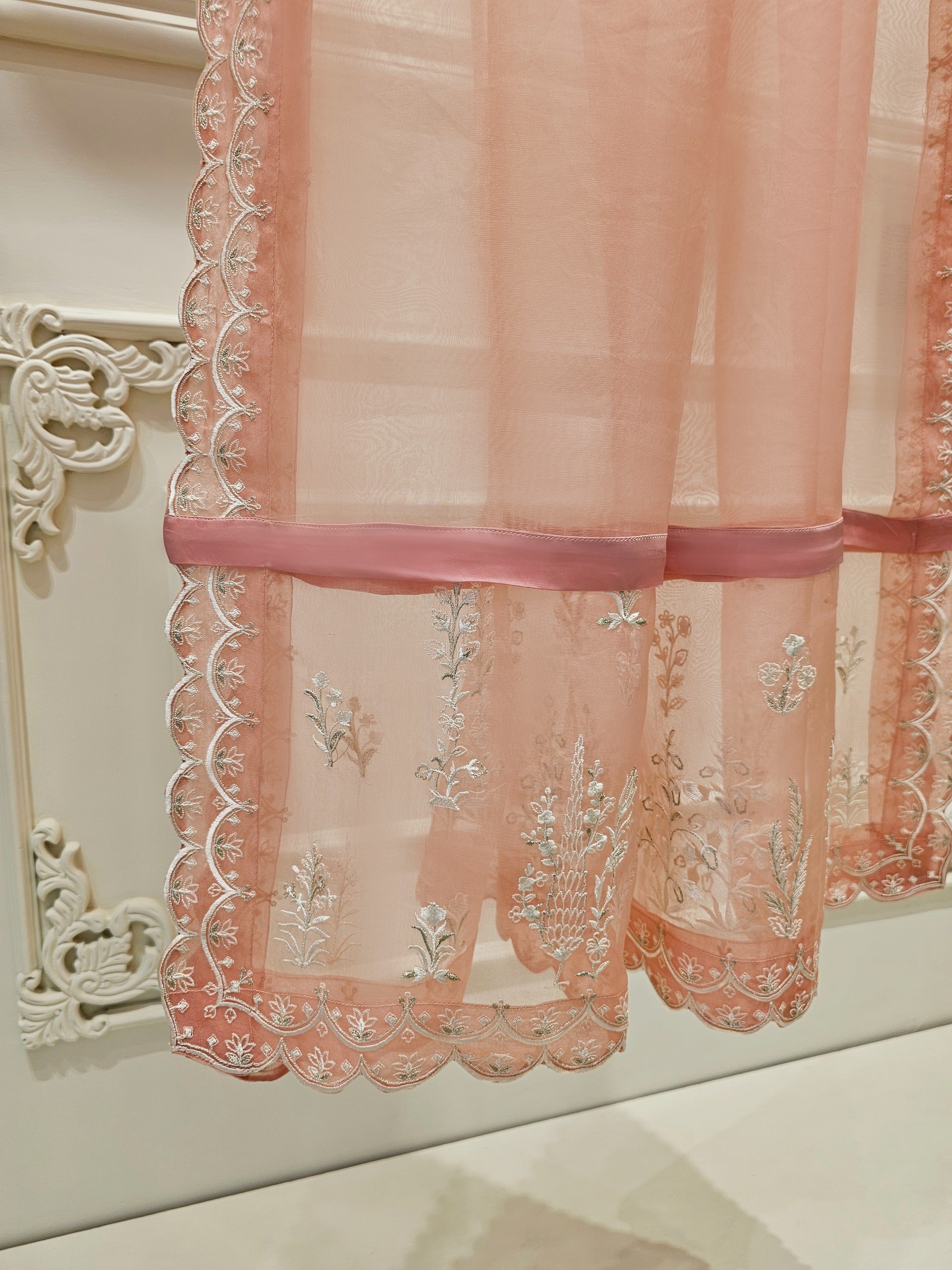 3 Piece - Pure Organza Embroidered Suit S111614 - Image 7