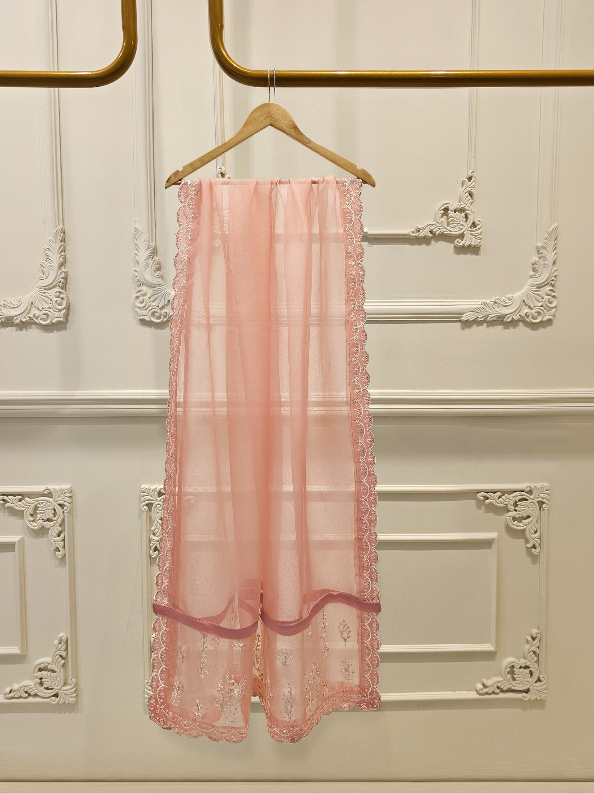 3 Piece - Pure Organza Embroidered Suit S111614 - Image 8