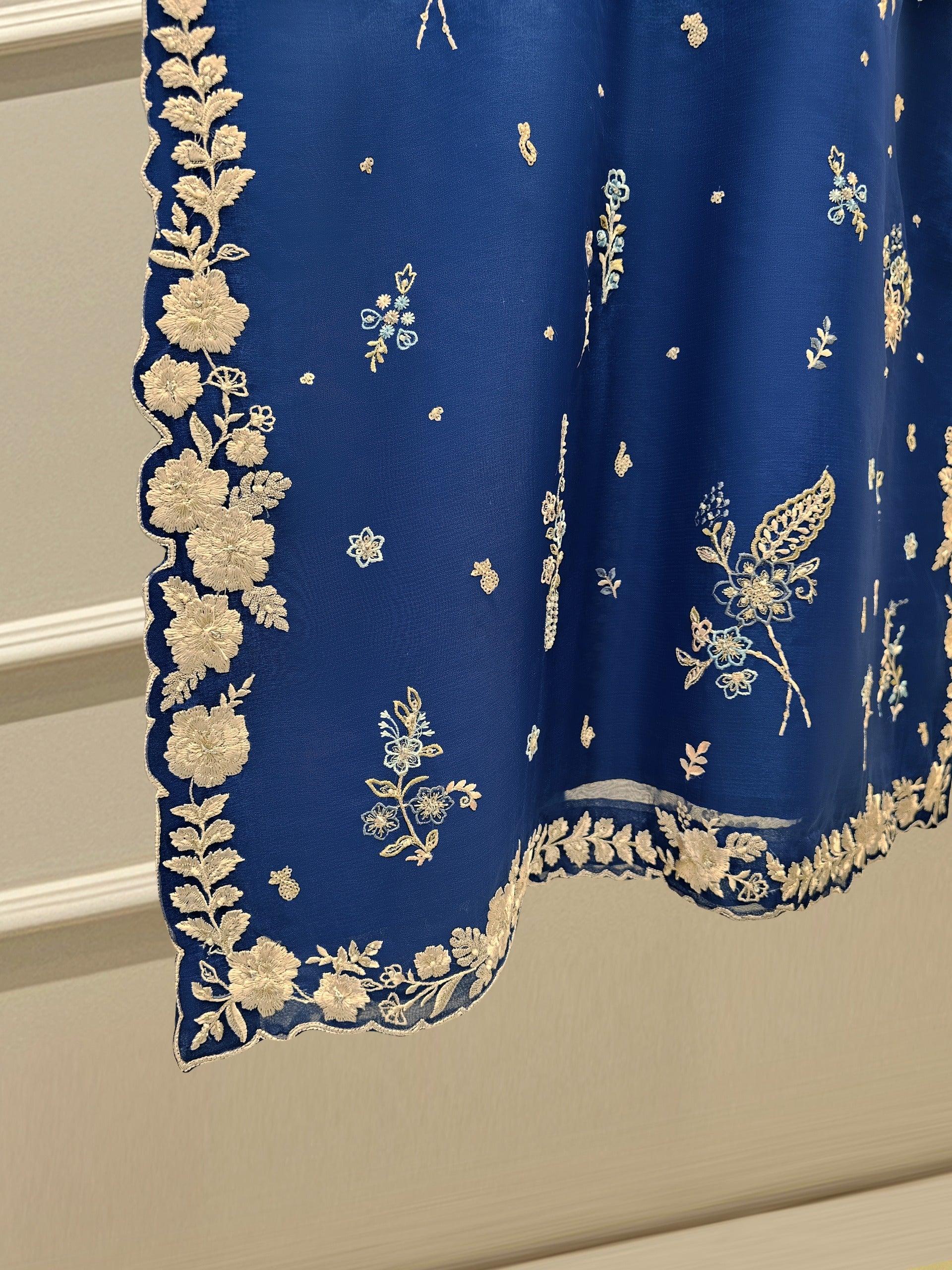 3 Piece - Pure Organza Embroidered Suit S111620 - Image 6