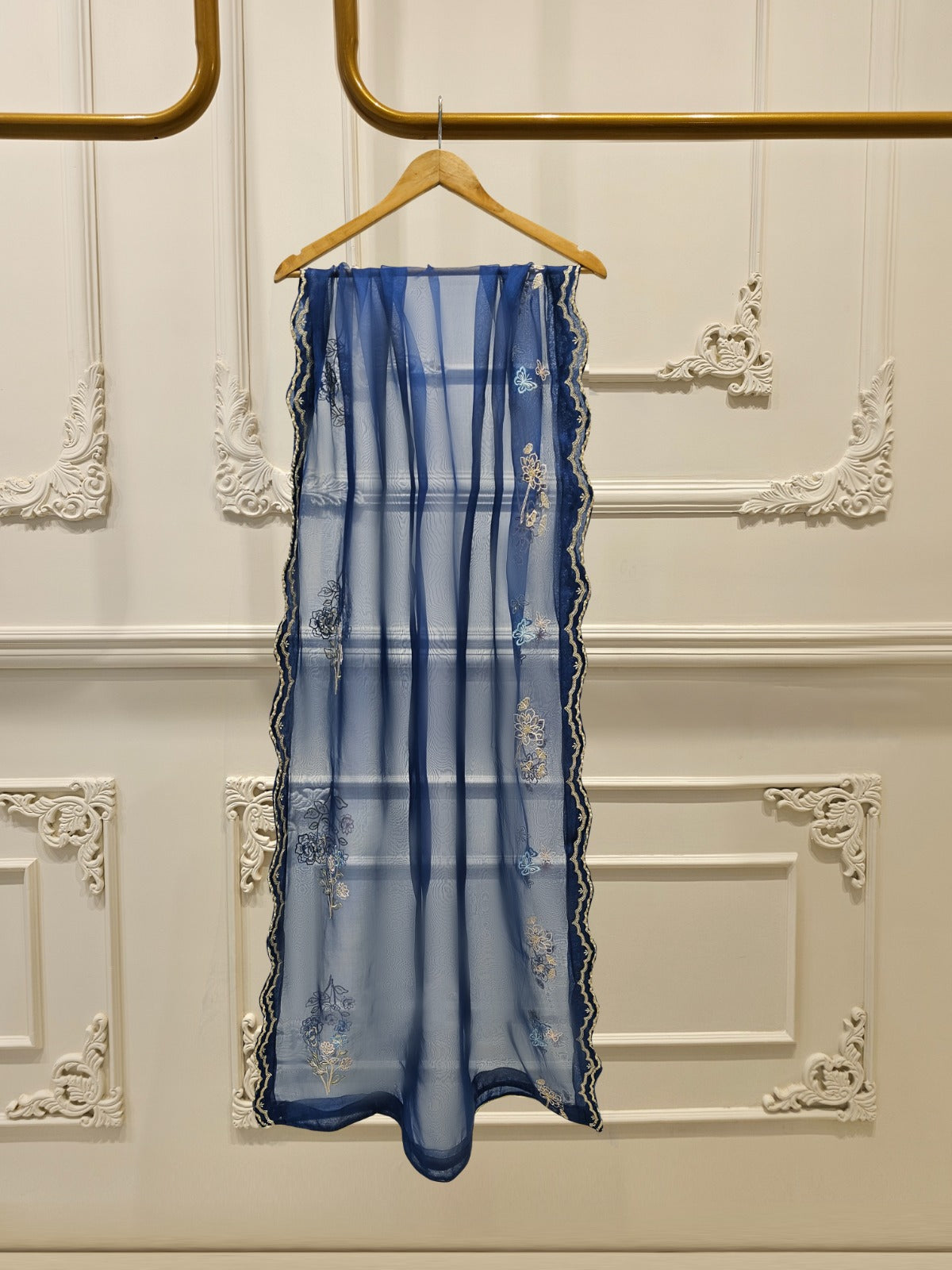 3 Piece - Pure Organza Embroidered Suit S111620 - Image 7