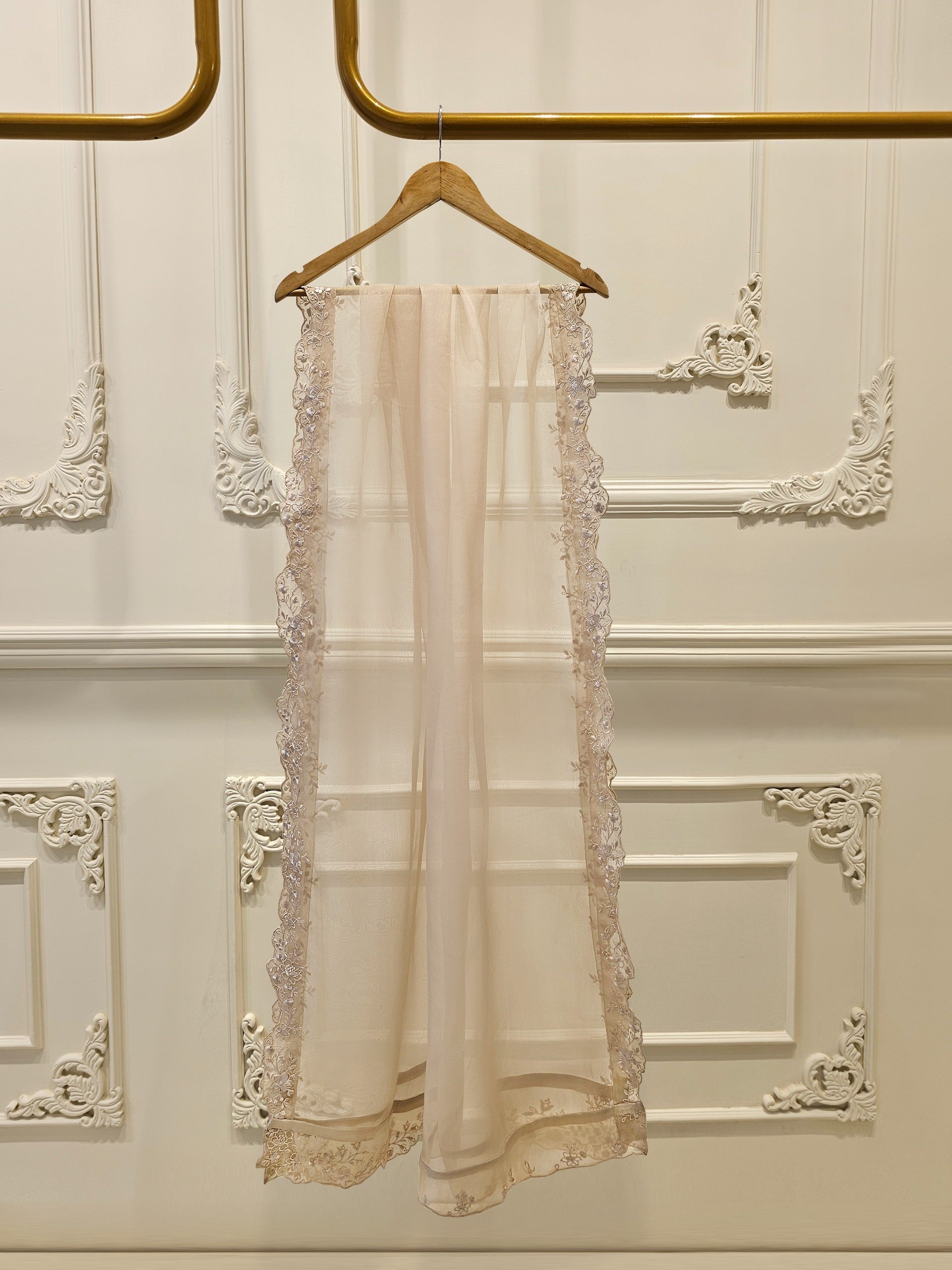 3 Piece - Pure Organza Embroidered Suit S111627 - Image 8