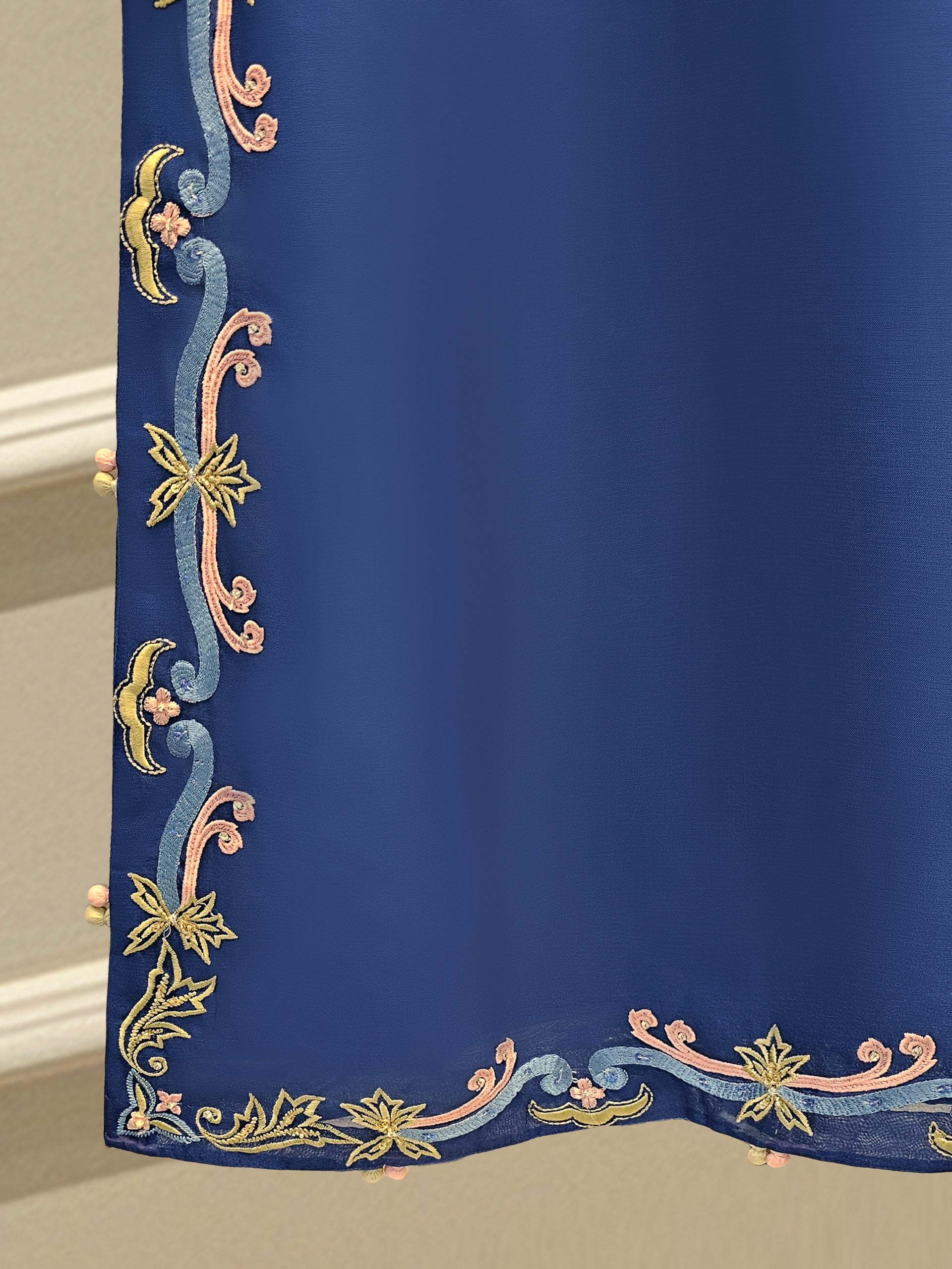 3 Piece - Pure Organza Embroidered Suit S111652 - Image 3