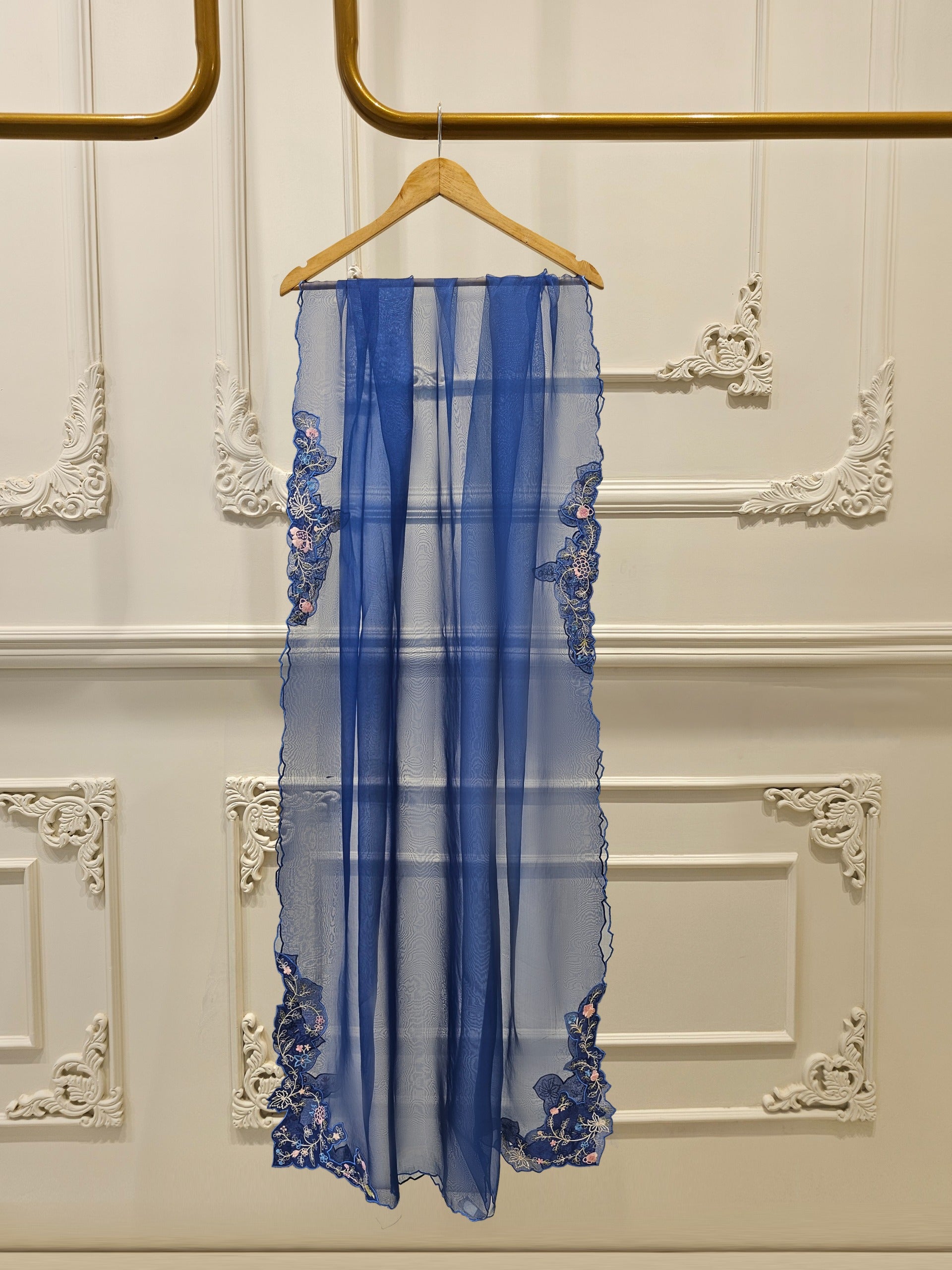 3 Piece - Pure Organza Embroidered Suit S111652 - Image 4