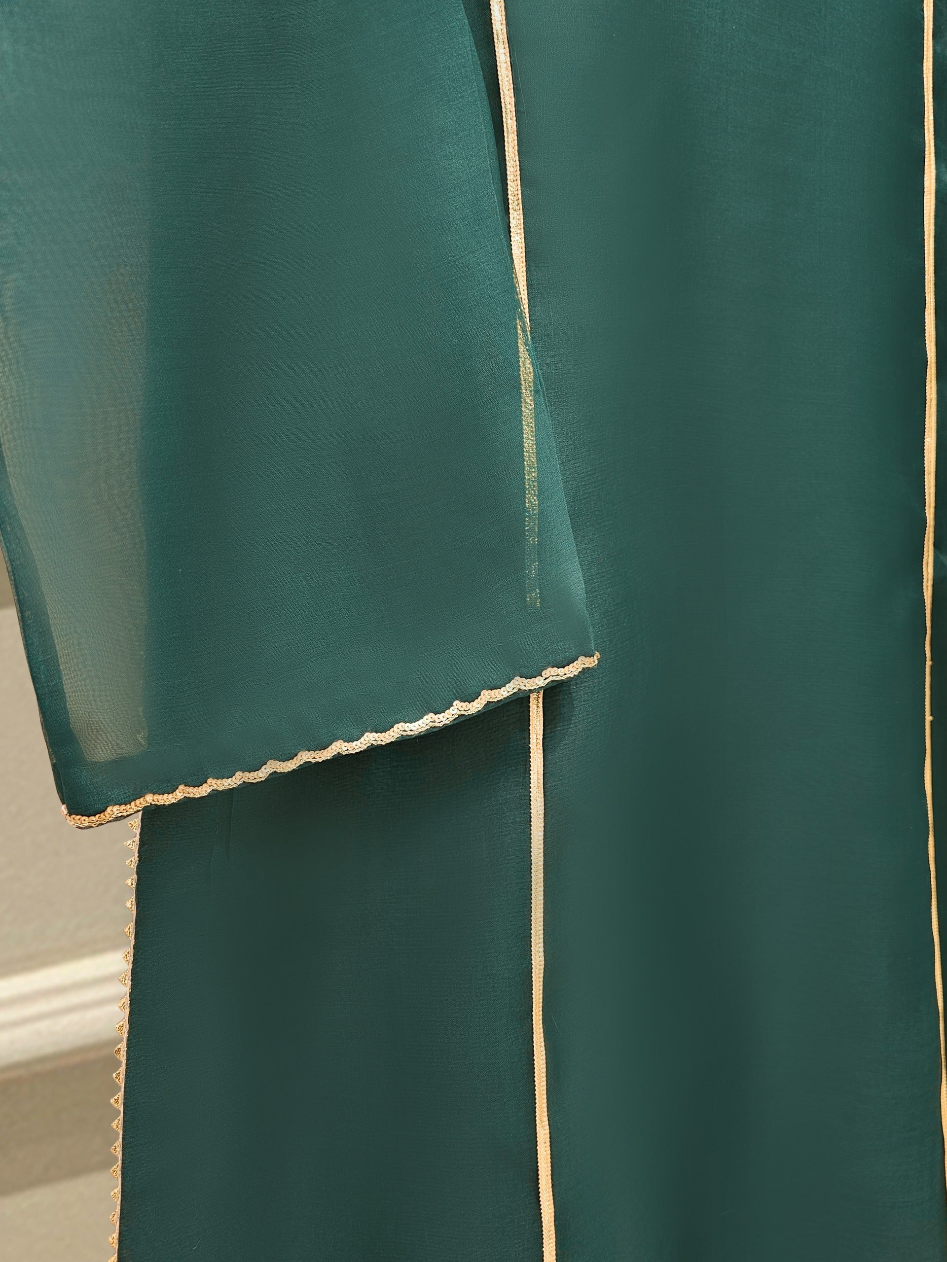3 Piece - Pure Organza Embroidered Suit S111654 - Image 3