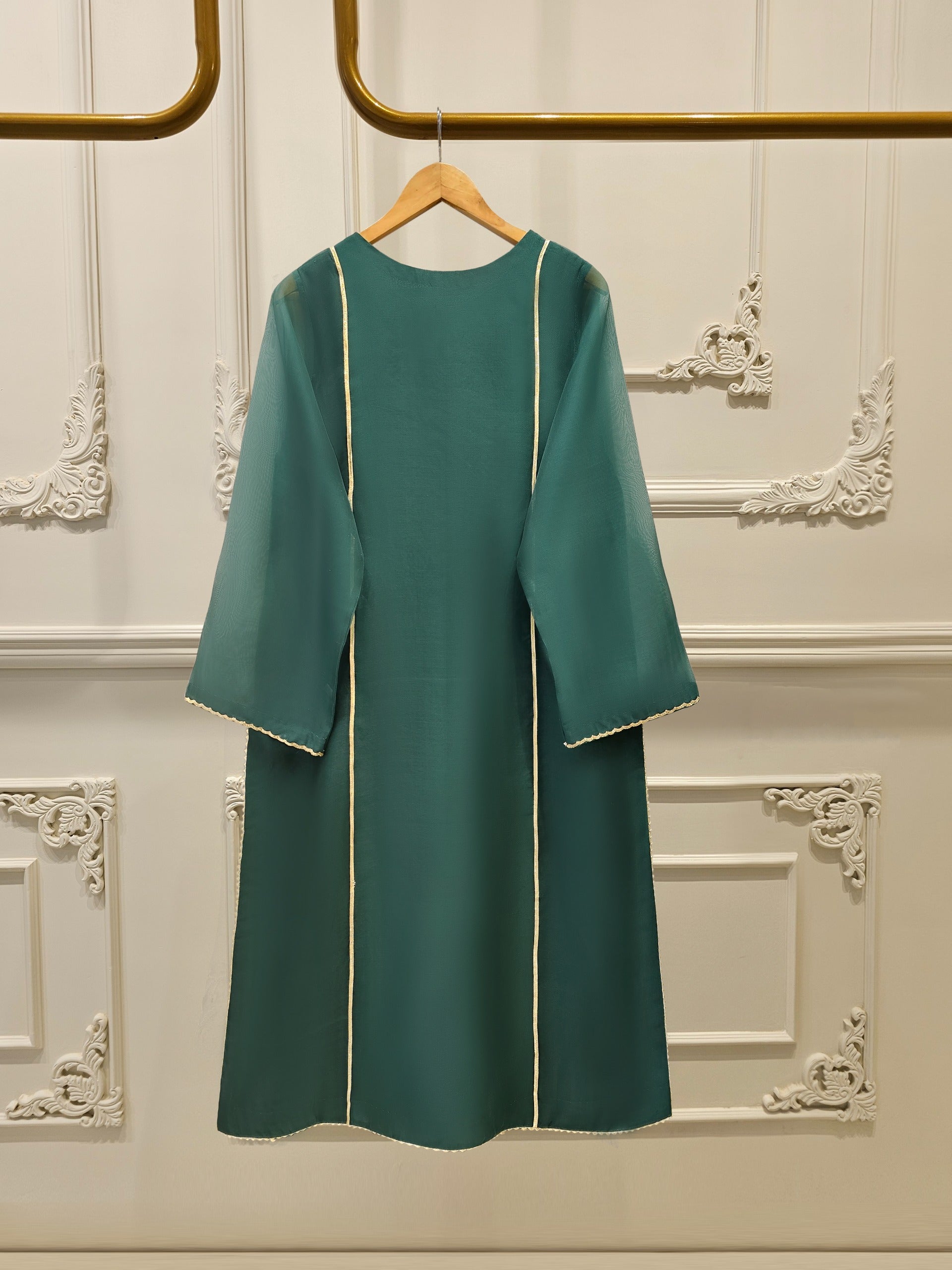 3 Piece - Pure Organza Embroidered Suit S111654 - Image 4