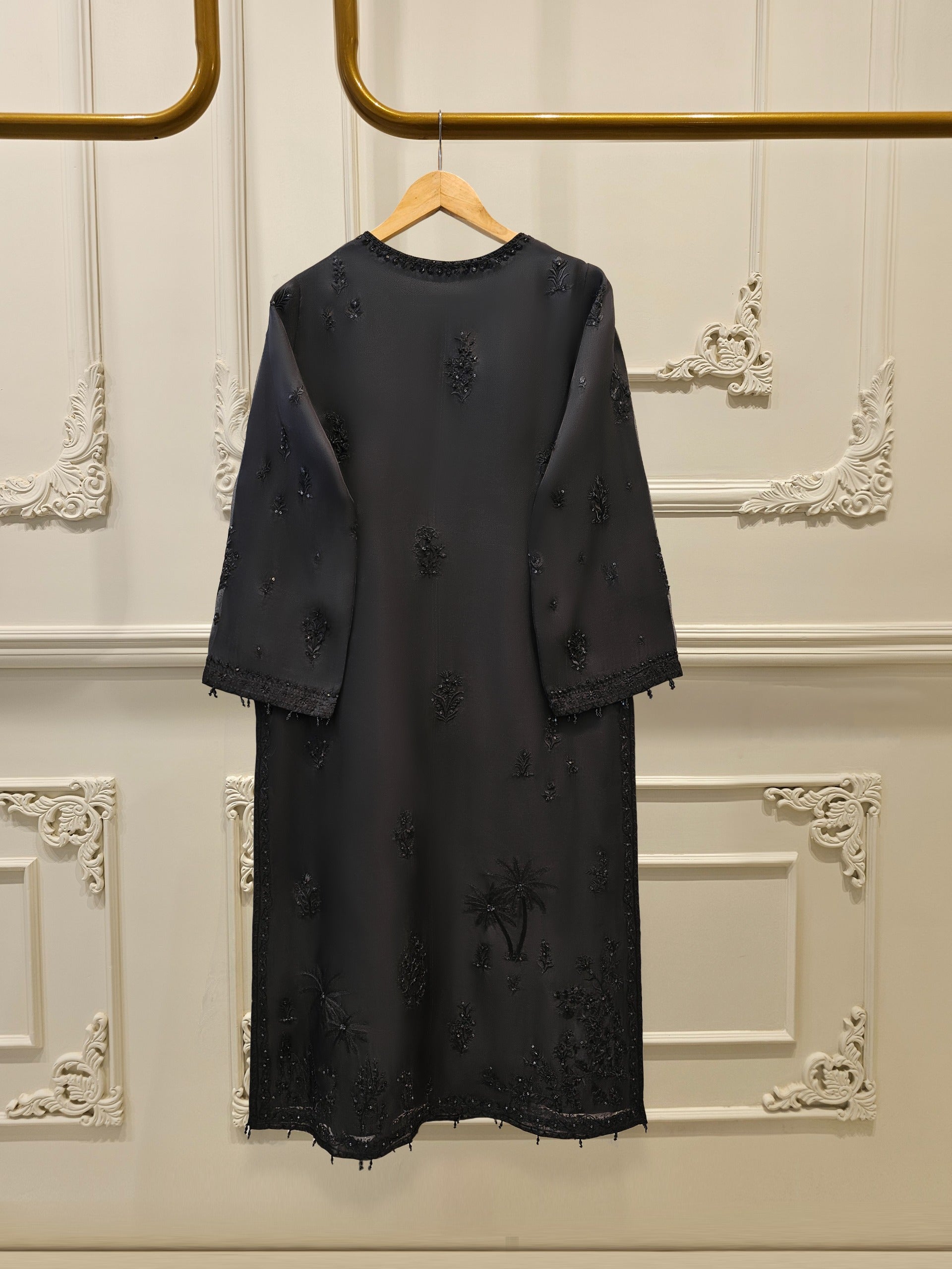 3 Piece - Pure Organza Embroidered Suit S111666 - Image 3
