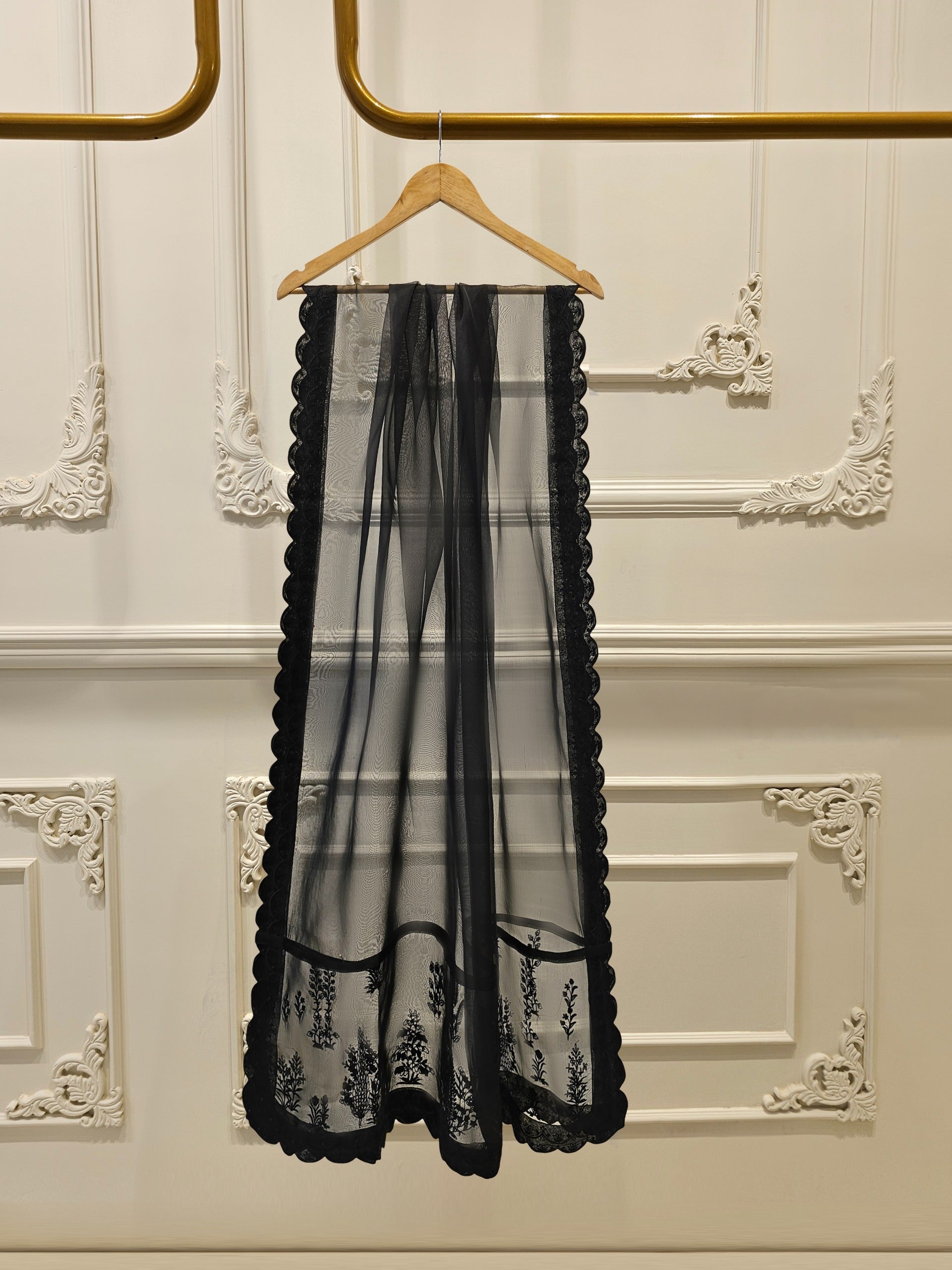 3 Piece - Pure Organza Embroidered Suit S111666 - Image 6