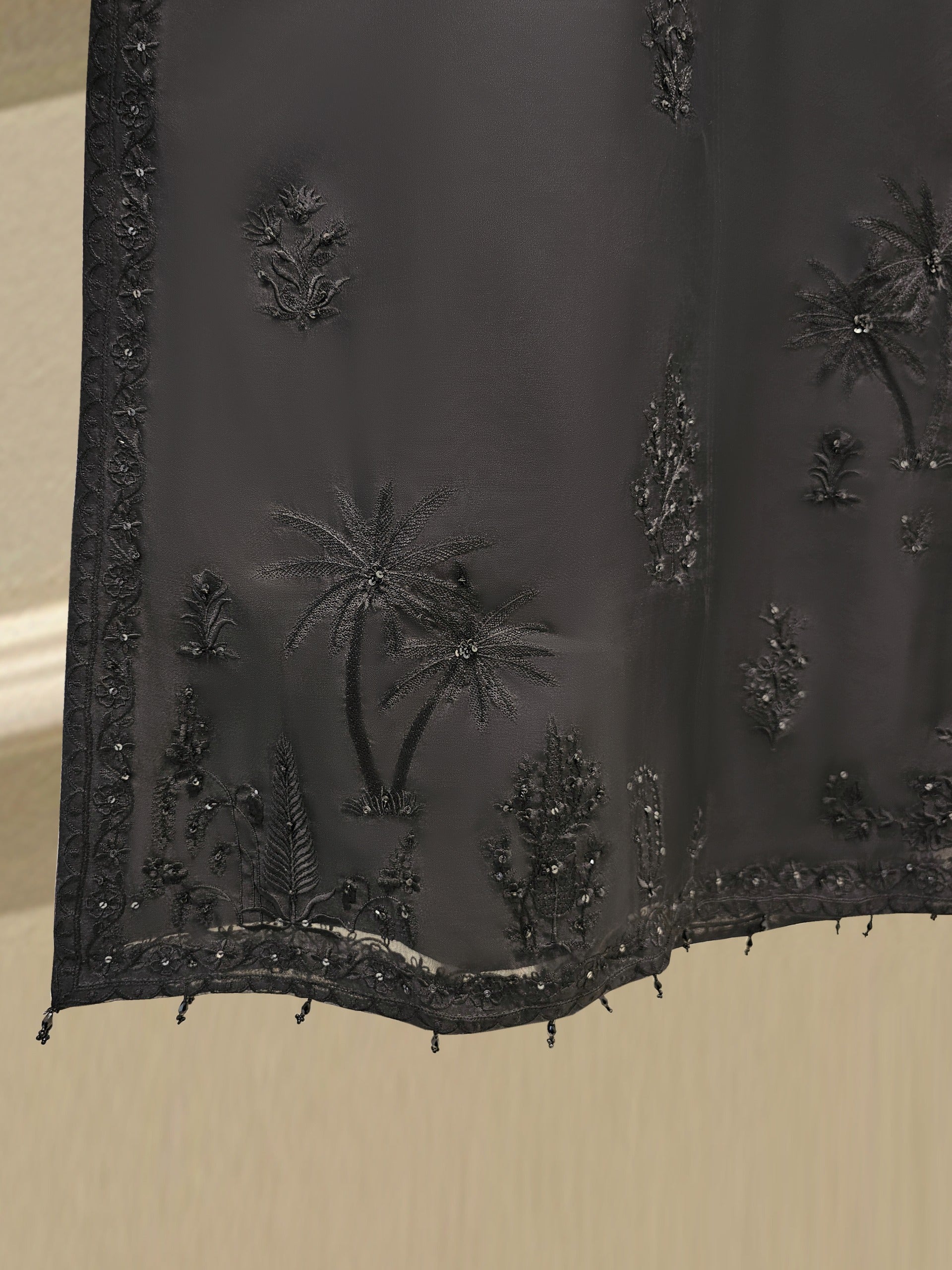 3 Piece - Pure Organza Embroidered Suit S111666 - Image 7