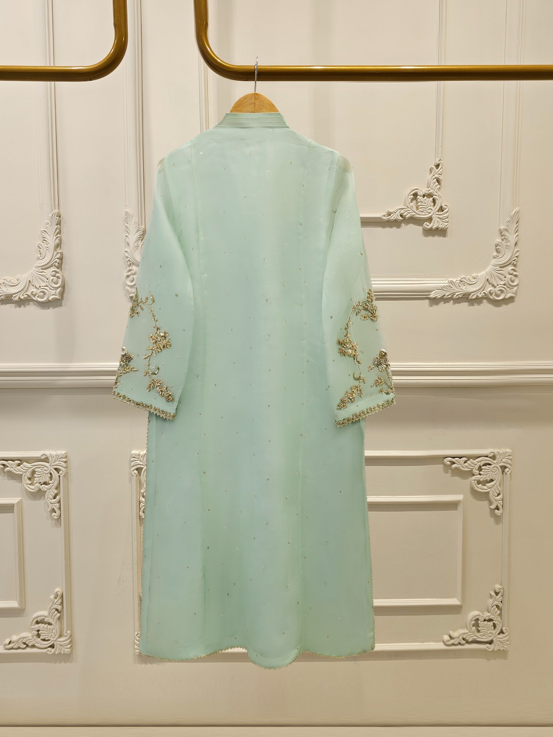 3 Piece - Pure Organza Embroidered Suit S111701 - Image 5