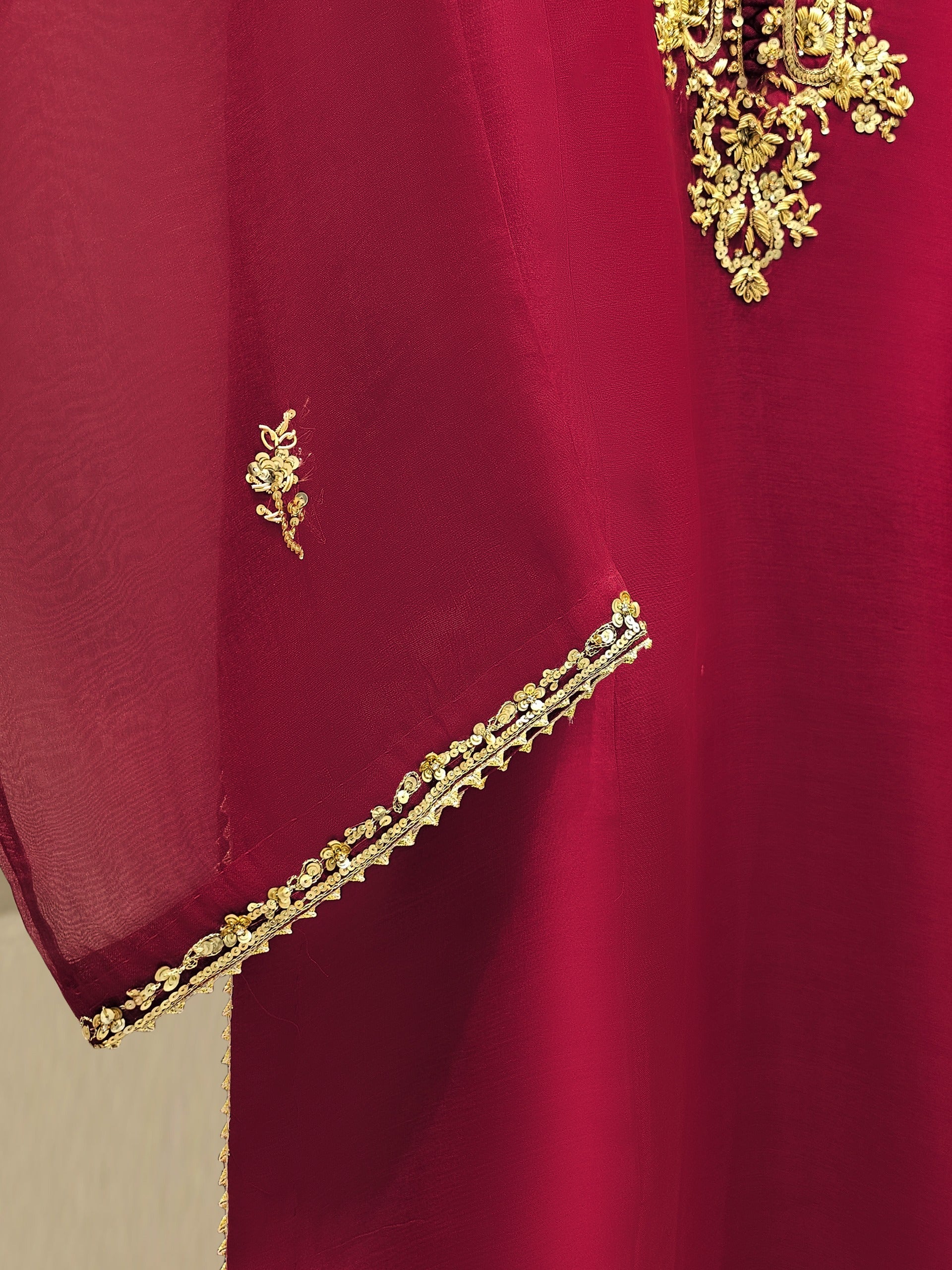 3 Piece - Pure Organza Embroidered Suit S111710 - Image 3