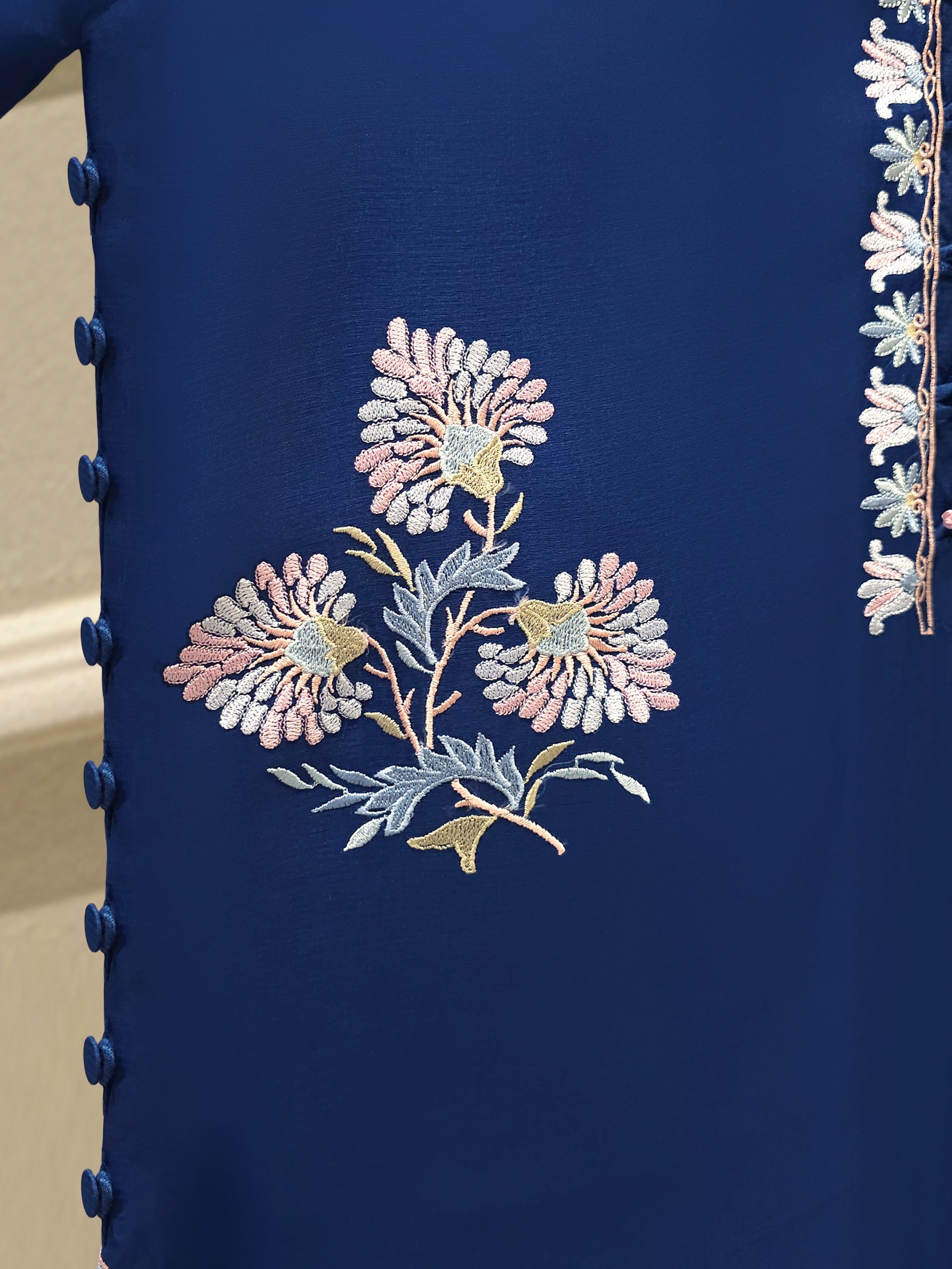 3 Piece - Pure Organza Embroidered Suit S111872 - Image 6