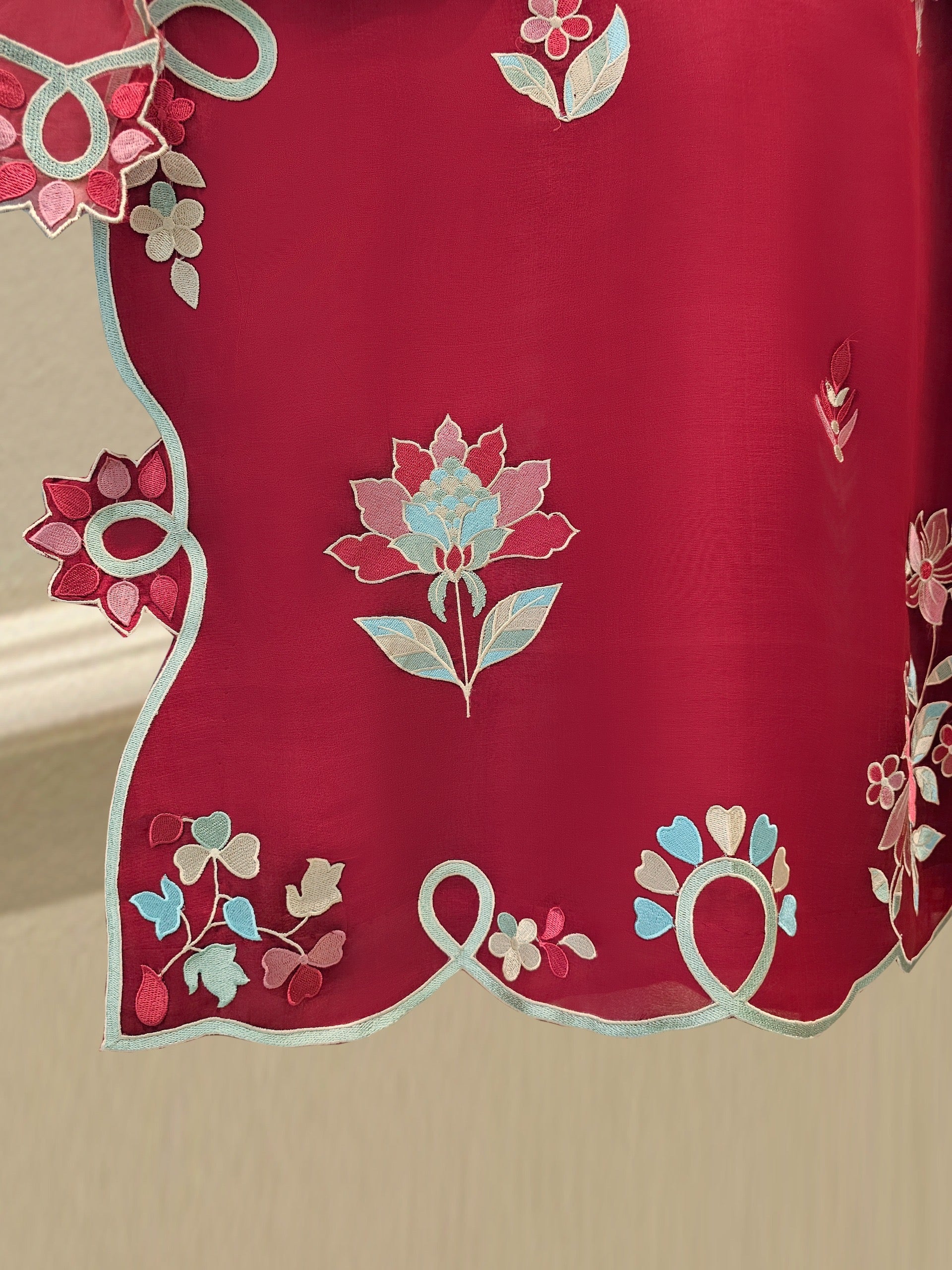 3 Piece - Pure Organza Embroidered Suit S111901 - Image 4