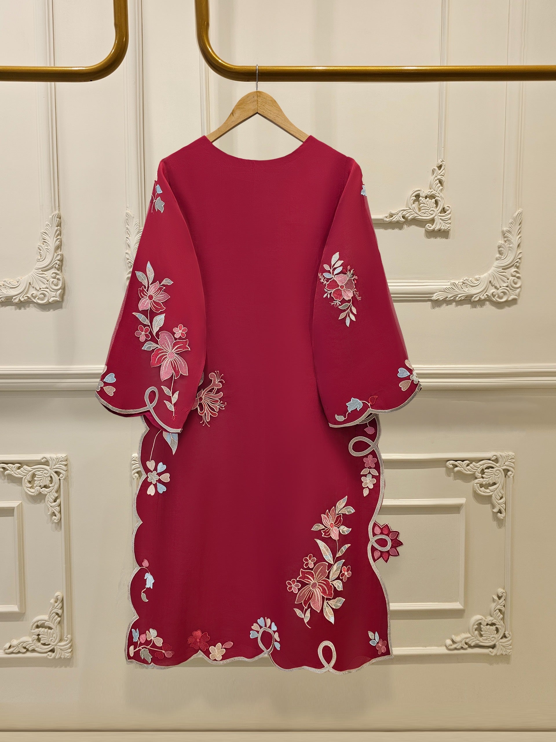 3 Piece - Pure Organza Embroidered Suit S111901 - Image 5