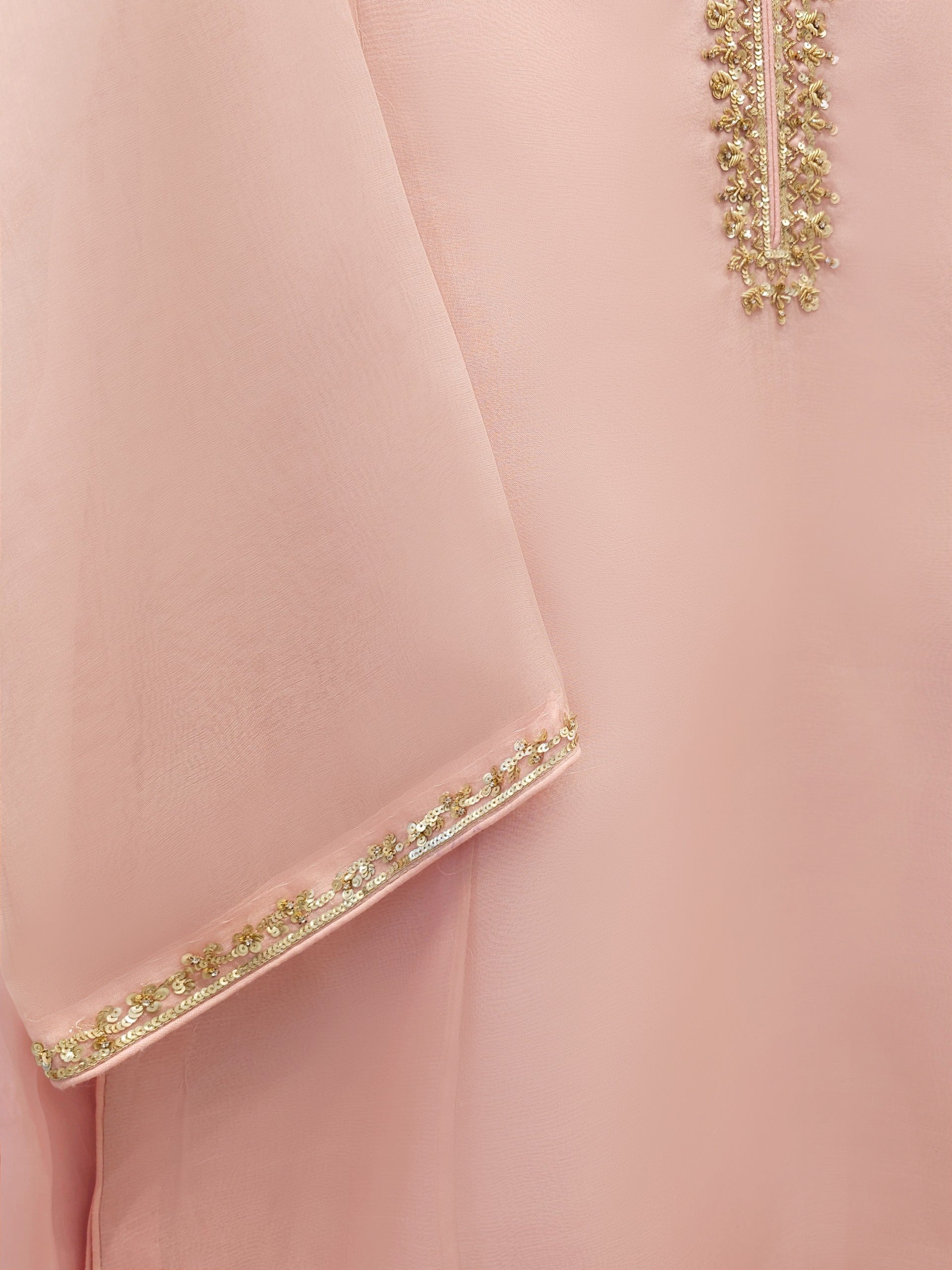 3 Piece - Pure Organza Embroidered Suit S111944 - Image 3