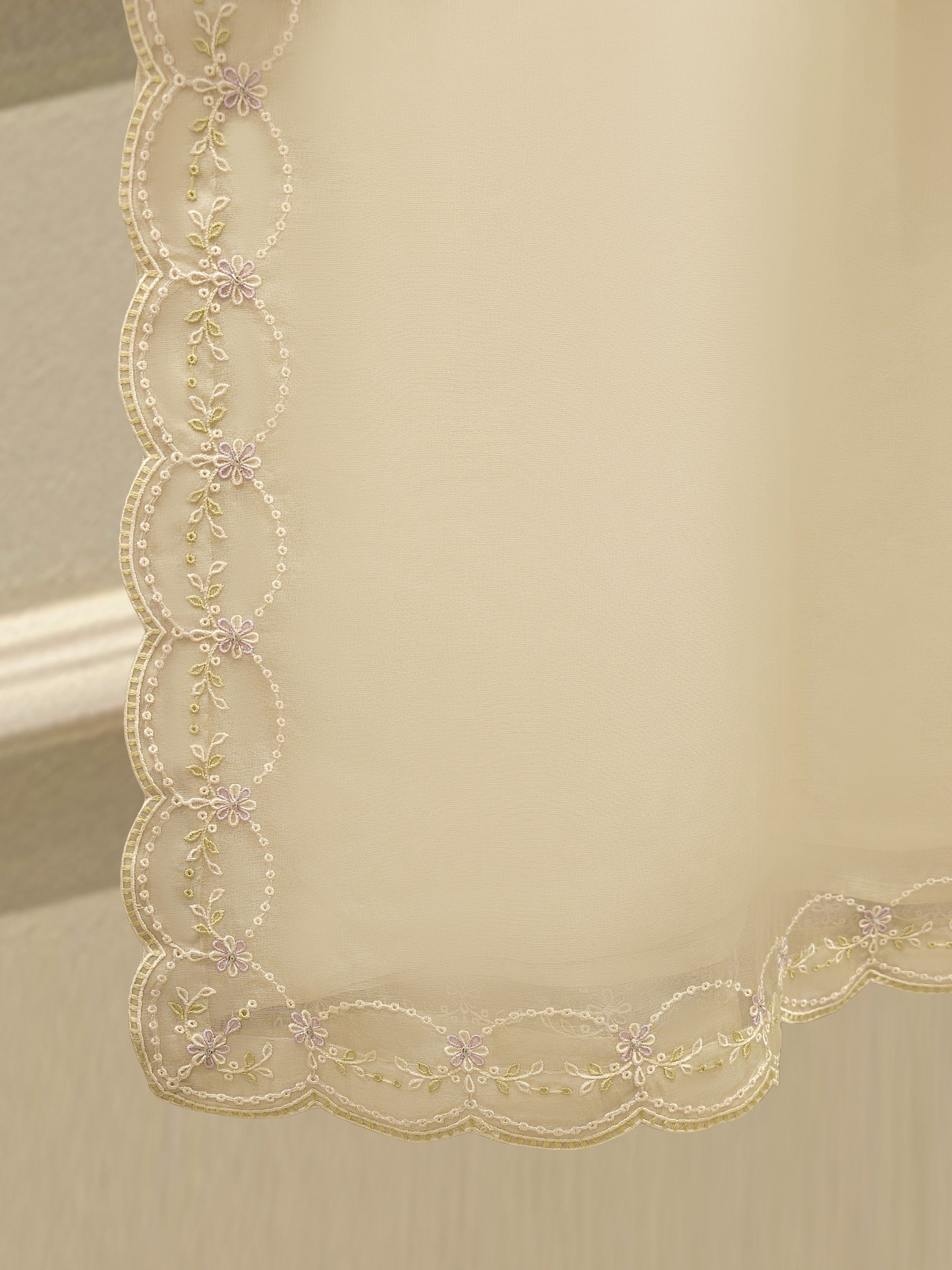 3 Piece - Pure Organza Embroidered Suit S111963 - Image 6