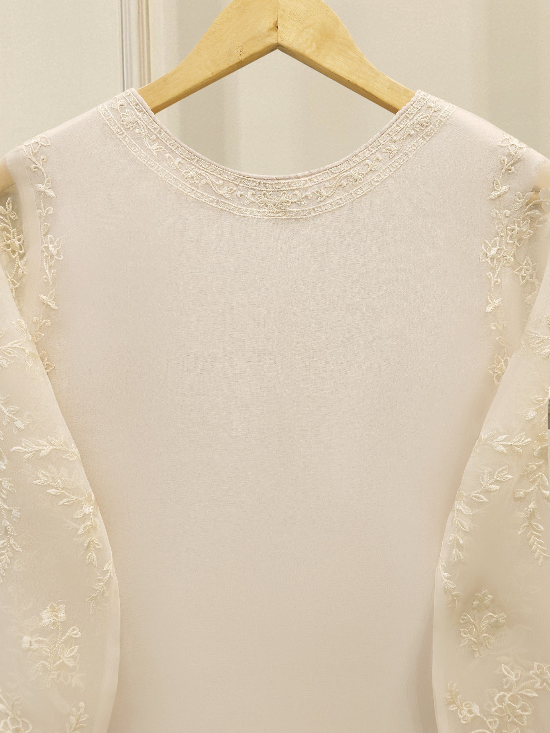 3 Piece - Pure Organza Embroidered Suit S112339 - Image 6