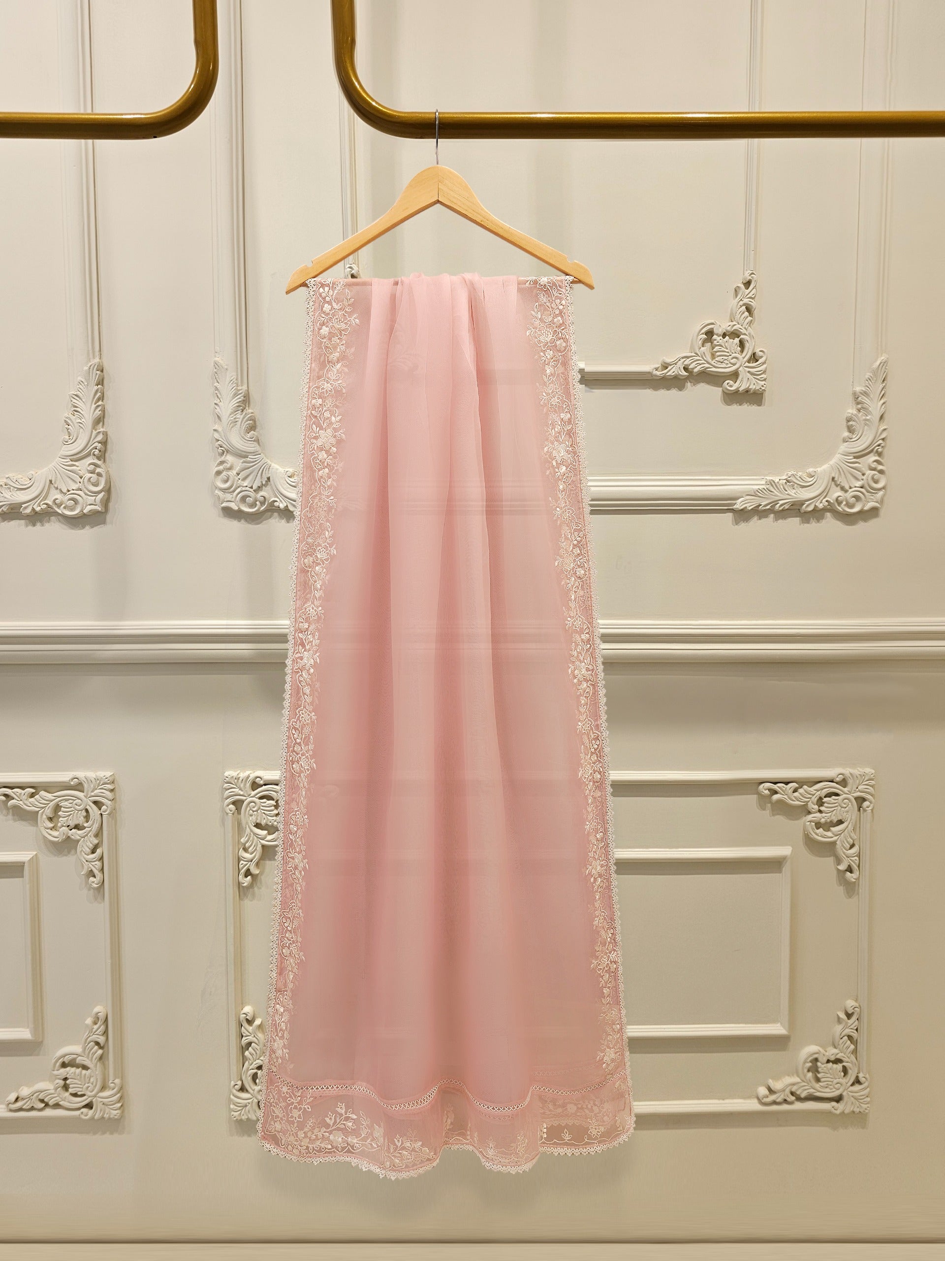 3 Piece - Pure Organza Embroidered Suit S112339 - Image 8