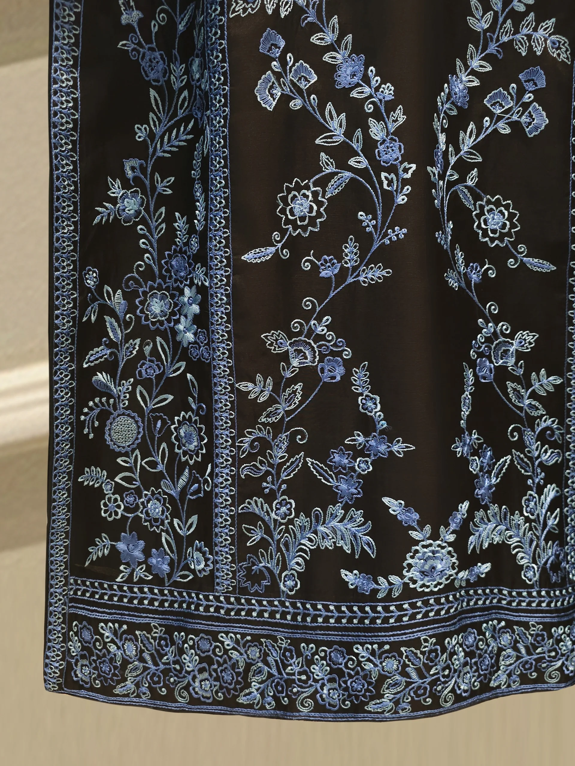 3 Piece - Pure Organza Embroidered Suit S112401 - Image 4