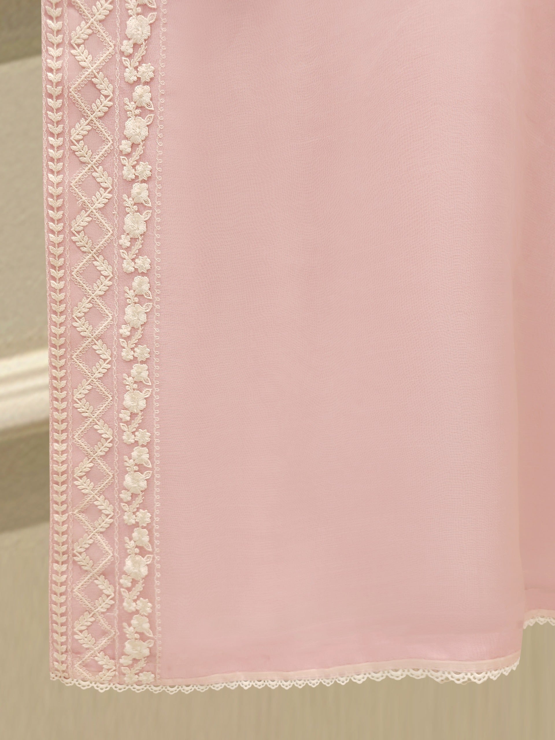 3 Piece - Pure Organza Embroidered Suit S112449 - Image 6