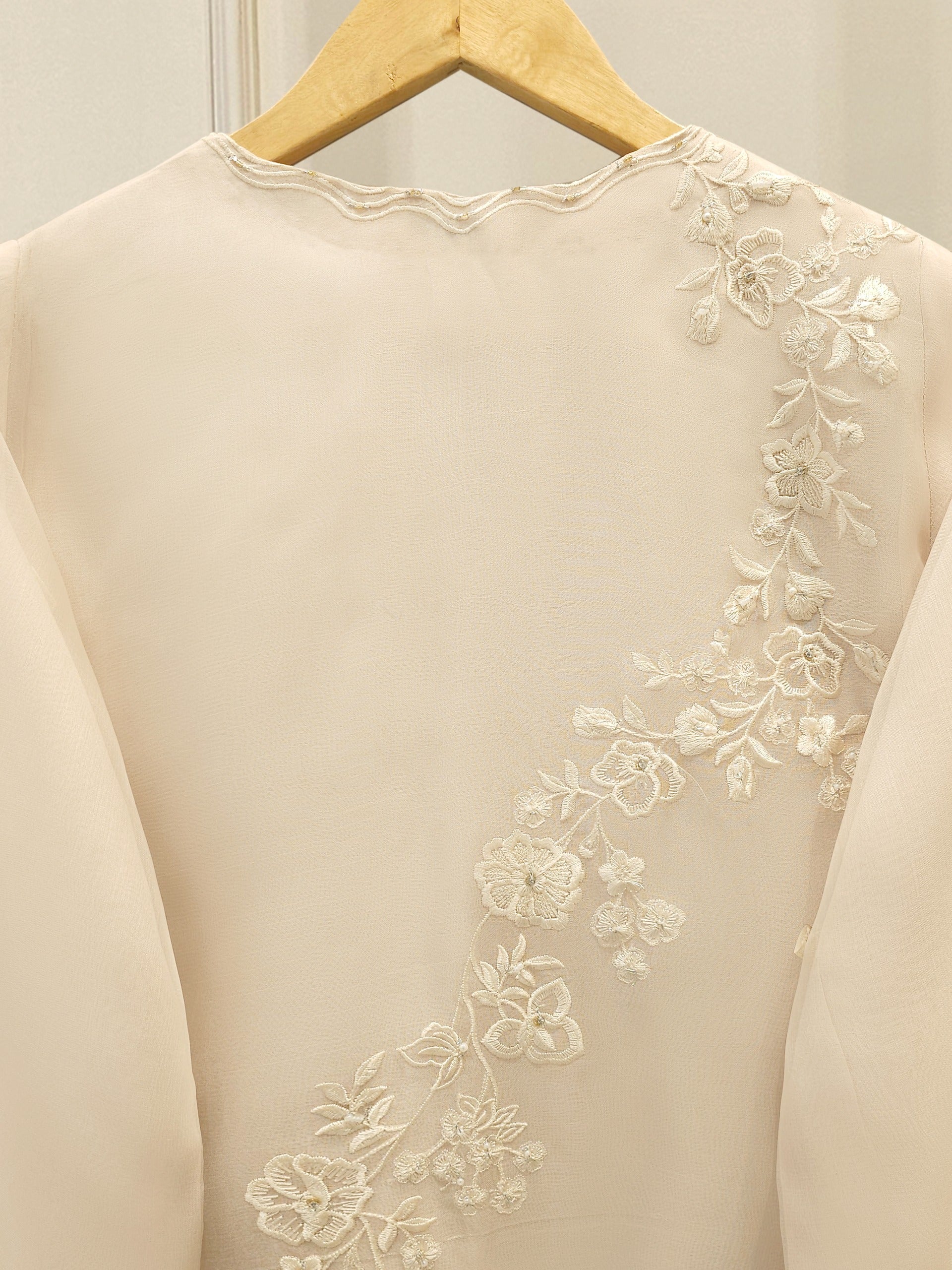 3 Piece - Pure Organza Embroidered Suit S112467 - Image 6