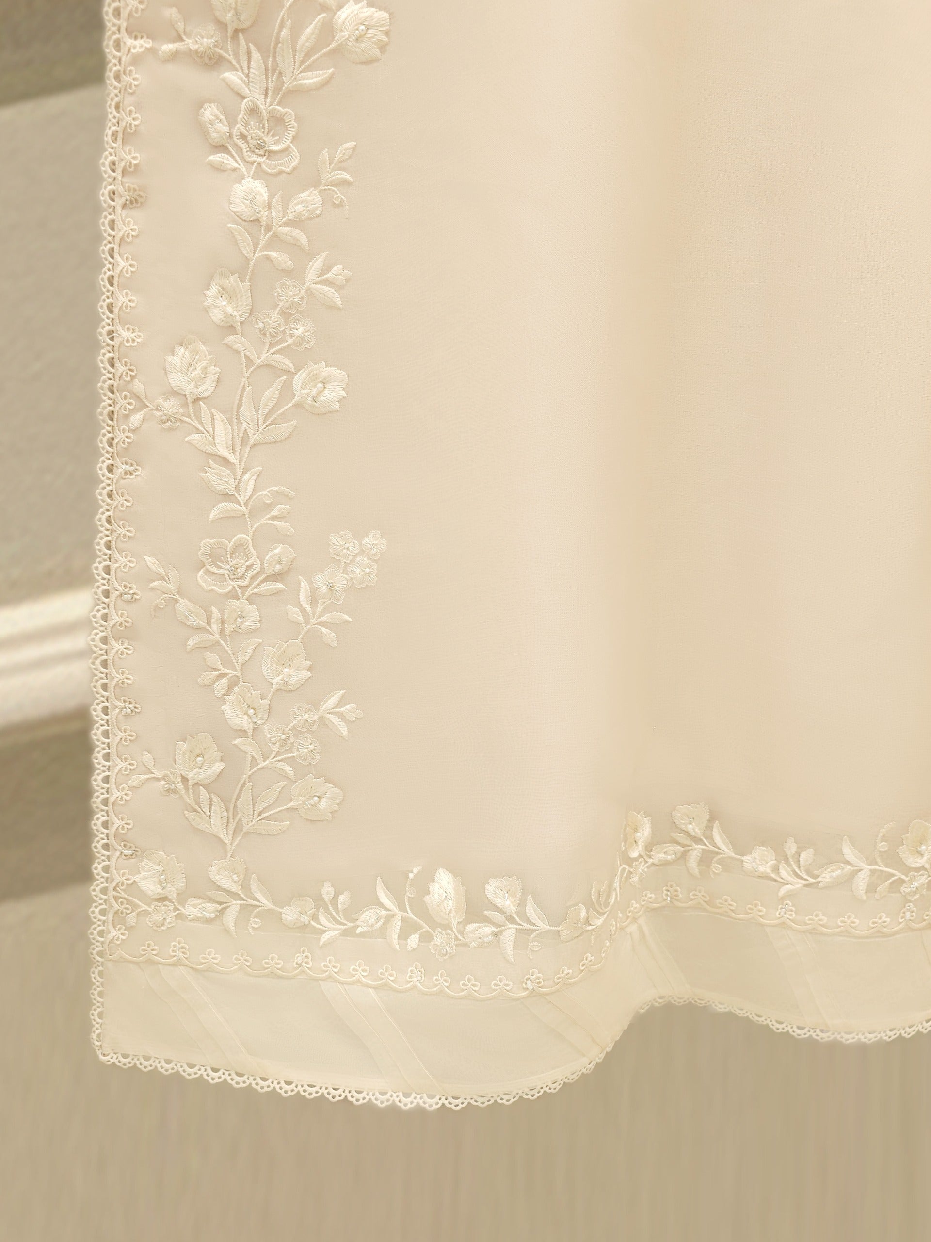 3 Piece - Pure Organza Embroidered Suit S112467 - Image 7