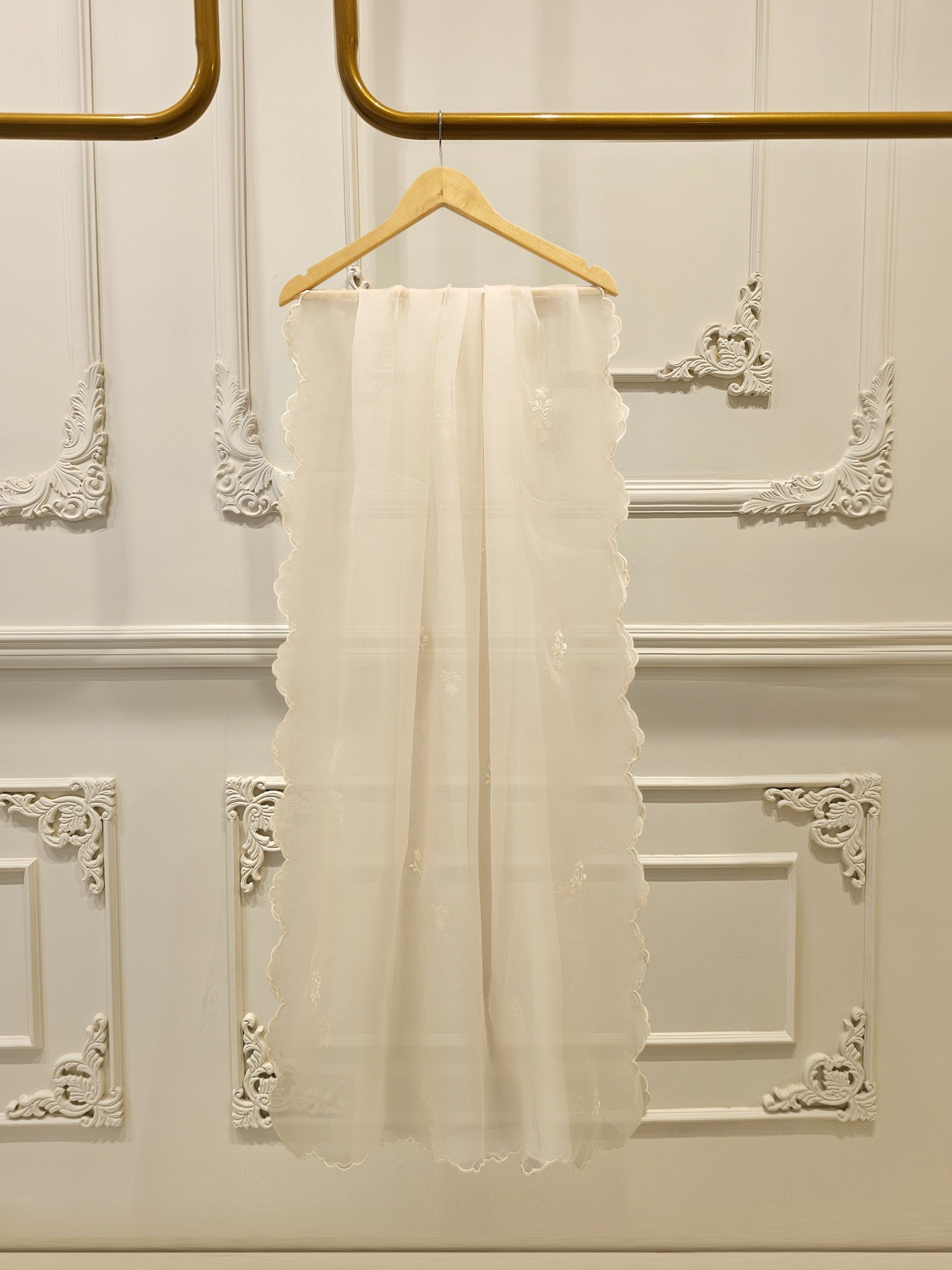 3 Piece - Pure Organza Embroidered Suit S112467 - Image 8