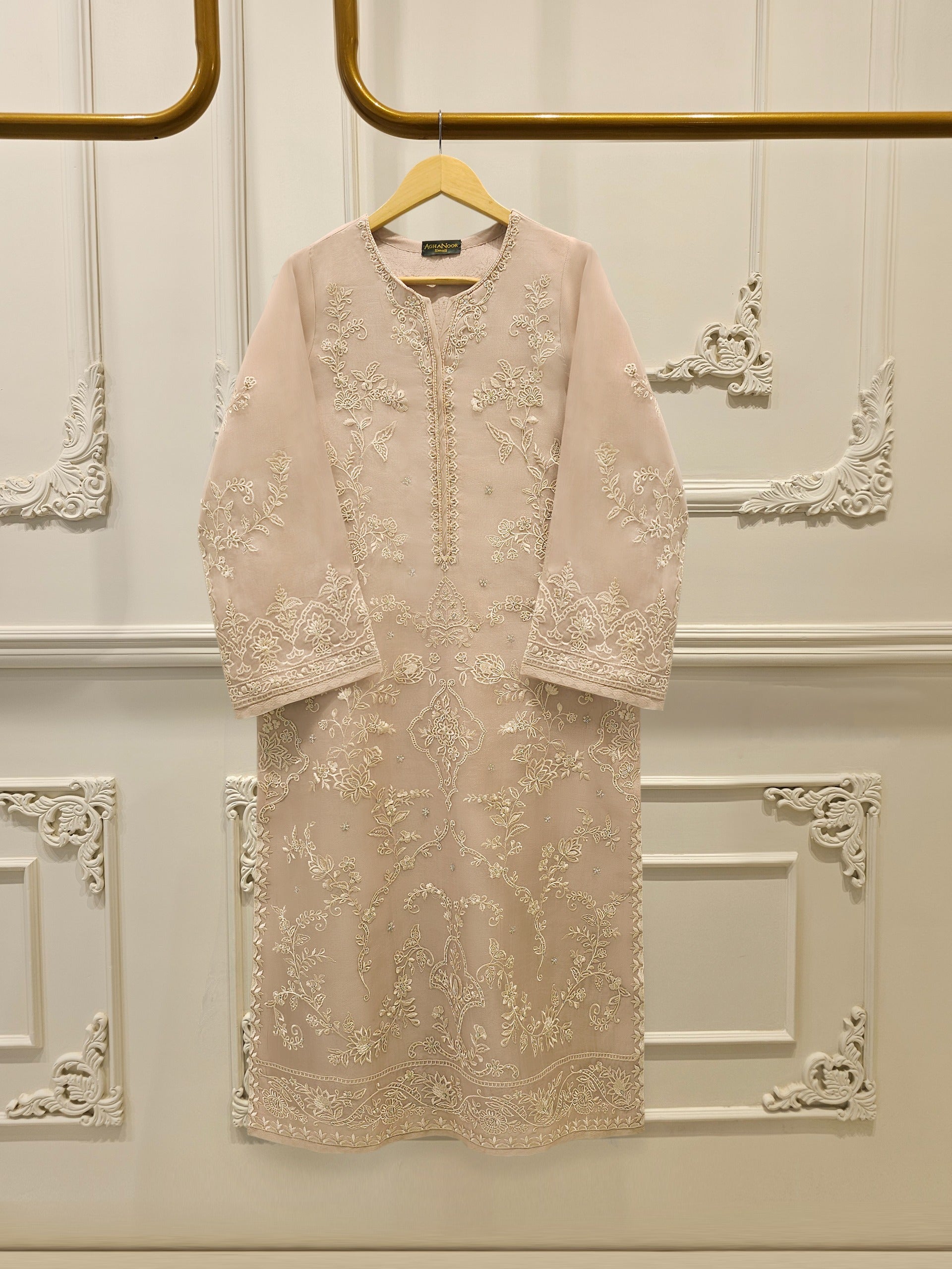 2 Piece - Pure Organza Embroidered Suit S112752