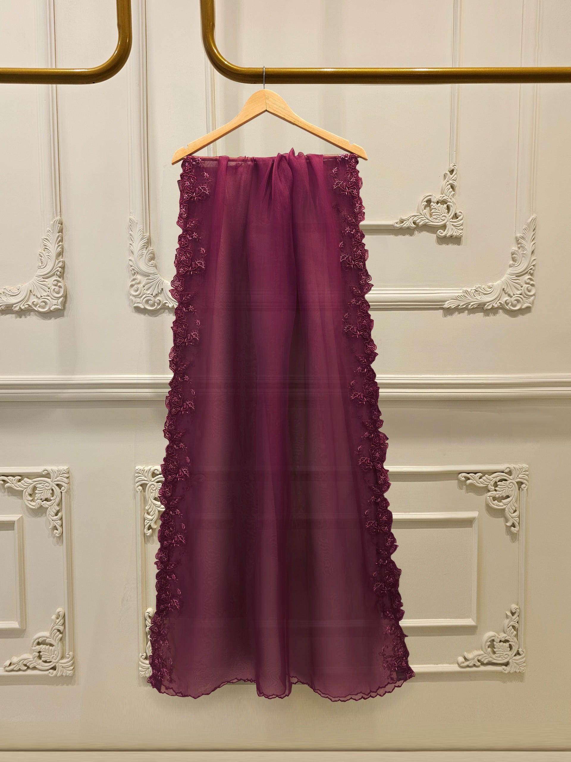 3 Piece - Pure Organza Embroidered Suit S112915 - Image 6